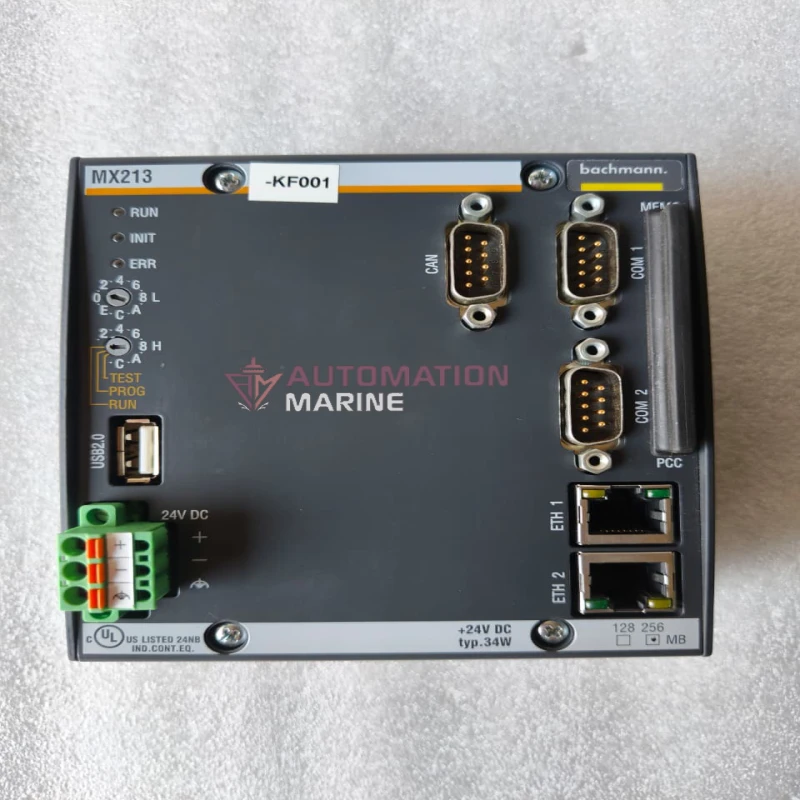 Bachmann MX213 CPU Processor Module | MX200 Series PLC/PAC Controller | Dual Ethernet, USB | AMD LX 266 MHz MODULE