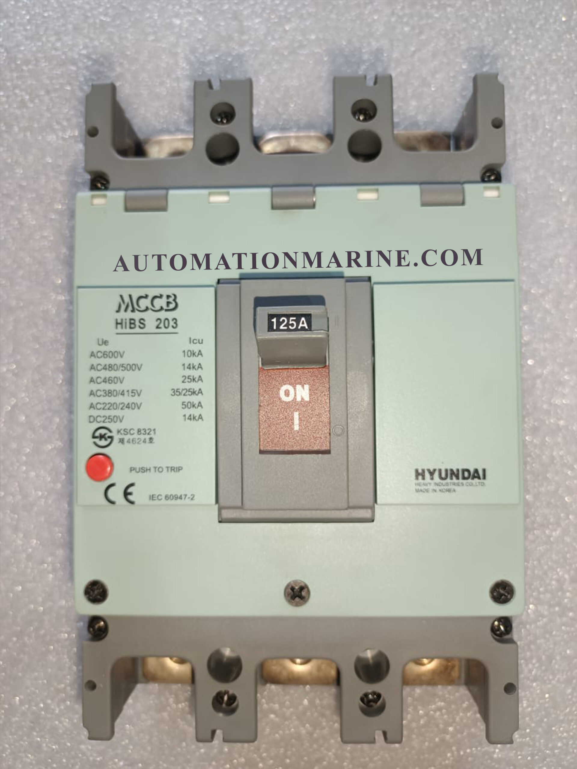 Hyundai HIBS203 MCCB 3P 125A – 3 Pole 125 Amp Molded Case Circuit Breaker for Industrial Protection MOULDED CASE CIRCUIT BREAKER (MCCB)