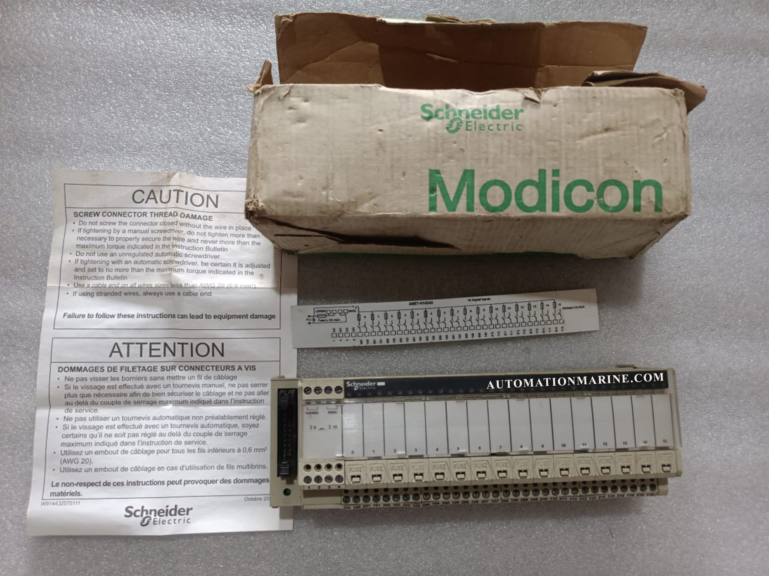 SCHNEIDER ELECTRIC MODICON ABE7-H16S43 Passive Telefast Interface Module for PLC Automation Systems PROGRAMMABLE LOGIC CONTROLLER (PLC)