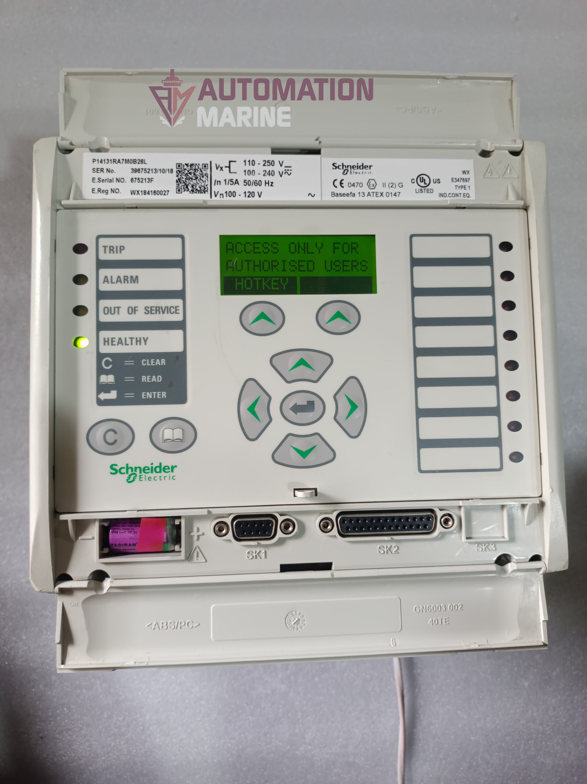 Schneider MiCOM P141 P14131RA7M0B28L Protection Relay – Advanced Feeder And Overcurrent Protection Relay RELAY