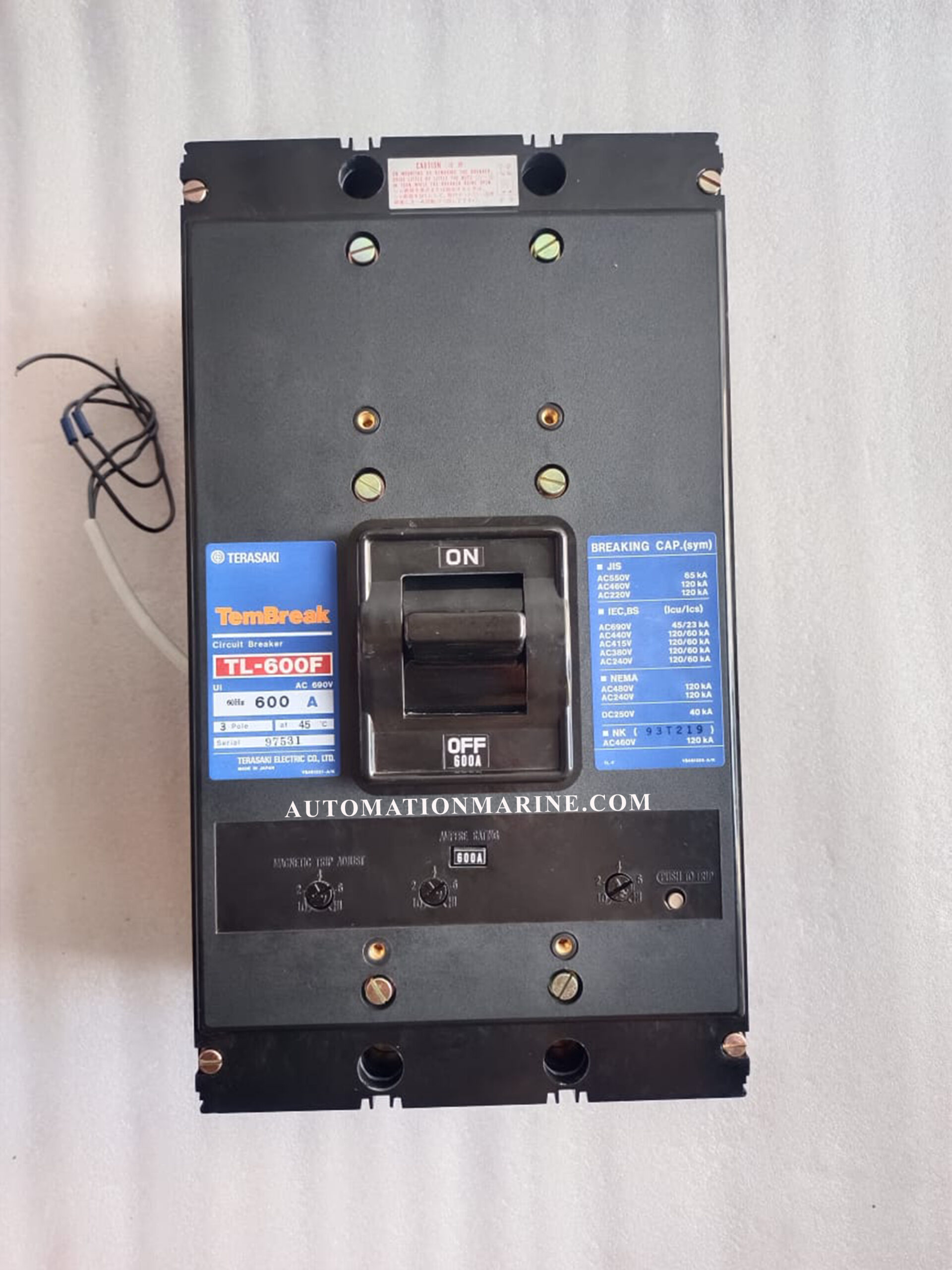 Terasaki TL-600F MCCB 600A 3/4 Pole Molded Case Circuit Breaker – Thermal Magnetic Protection for Industrial Panels MOULDED CASE CIRCUIT BREAKER (MCCB)