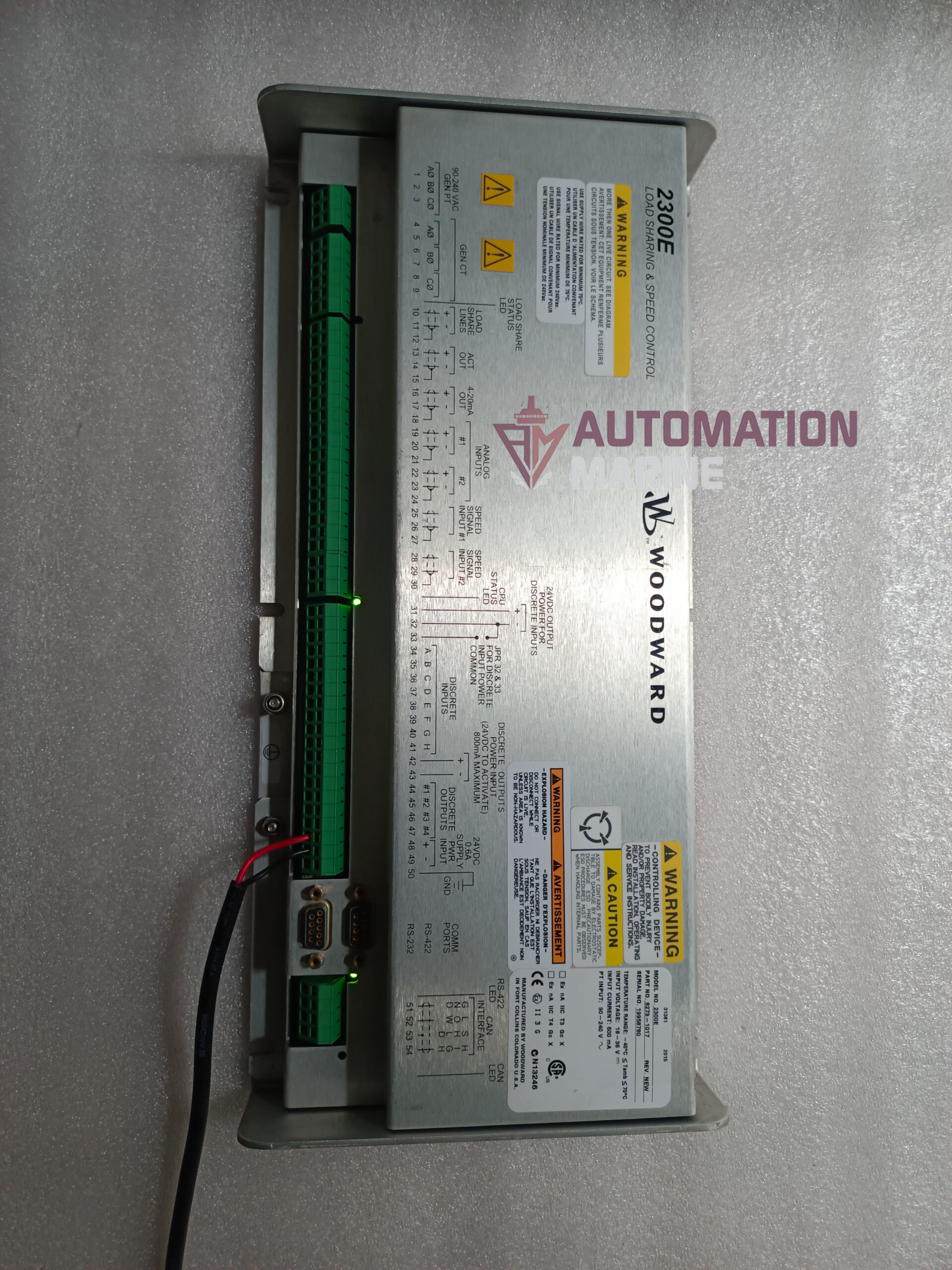 Woodward 2300E Load Sharing And Speed Control 8273-1017 Advanced Generator Governing And Engine Control System SPEED CONTROL