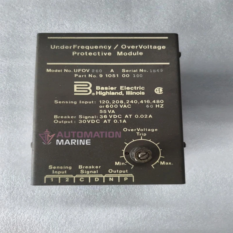 Basler Electric UFOV 260A Under Frequency / Over Voltage Protective Module 9 1051 00 100 MODULE