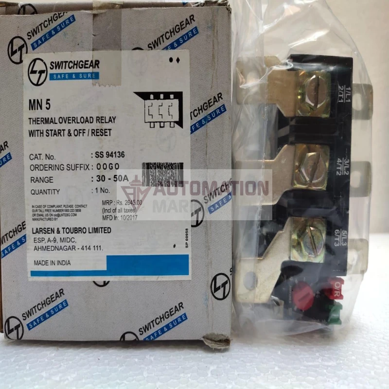 L And T Switchgear MN 5 Thermal Overload Relay RELAY