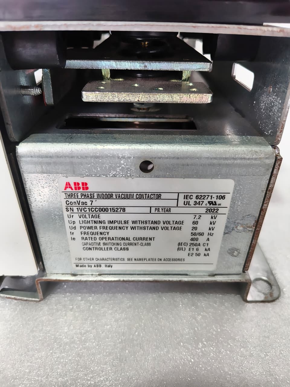 ABB CONVAC7 1VCF340131R2000 Three Phase Indoor Vacuum Contactor – Medium Voltage Industrial Vacuum Switching Contactor thumbnail 10