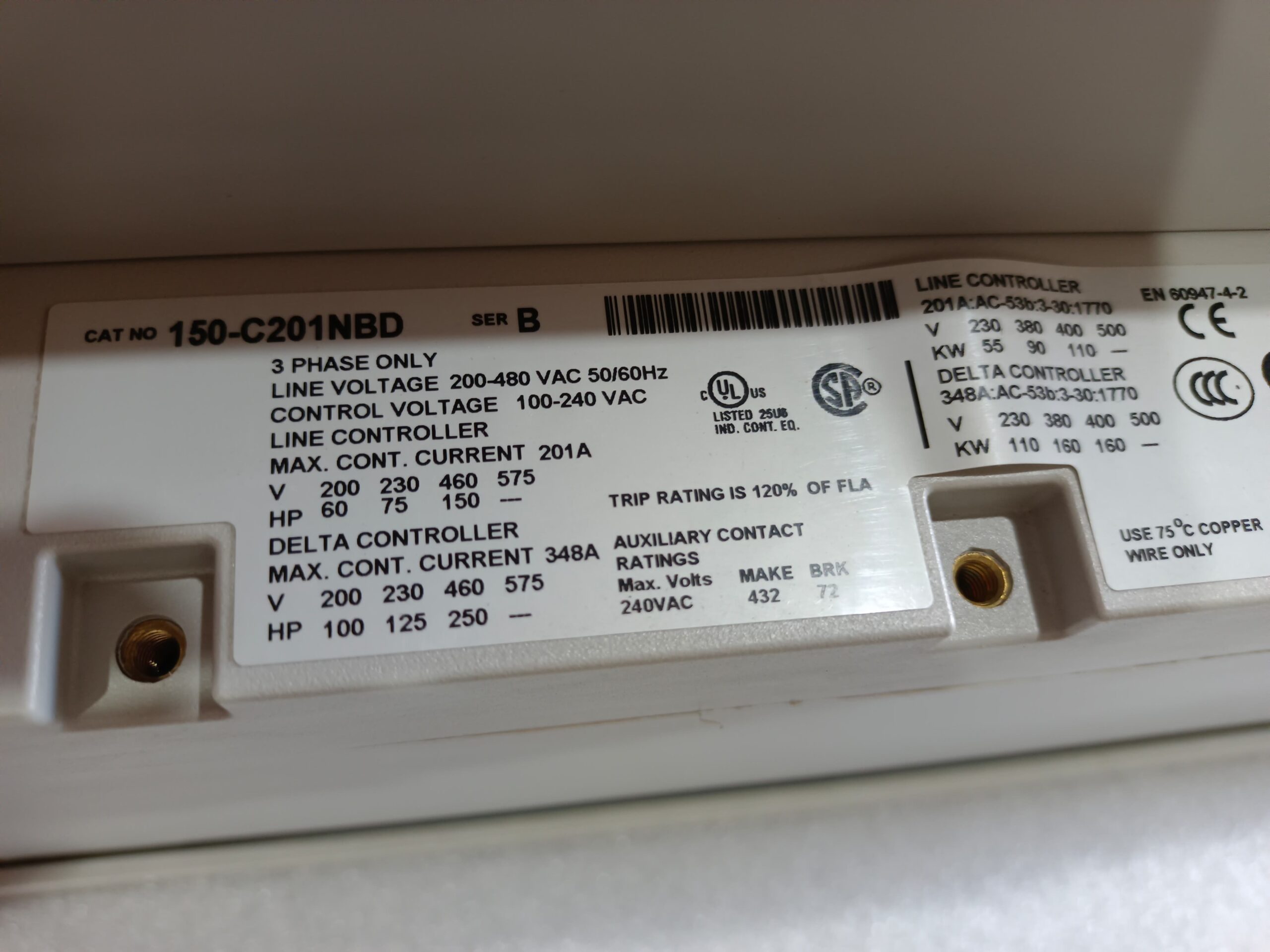 Allen-Bradley SMC-3 150-C201NBD 250HP Soft Starter | Intelligent Motor Soft Starter Controller thumbnail 4