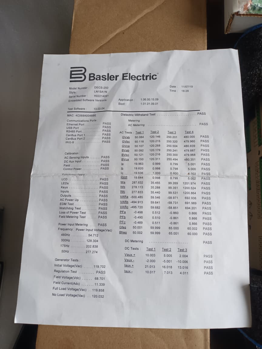 BASLER DECS-250 DECS-250-LN1SA1N Digital Excitation Control System | New Automatic Voltage Regulator (AVR) for Generator Excitation Control thumbnail 4