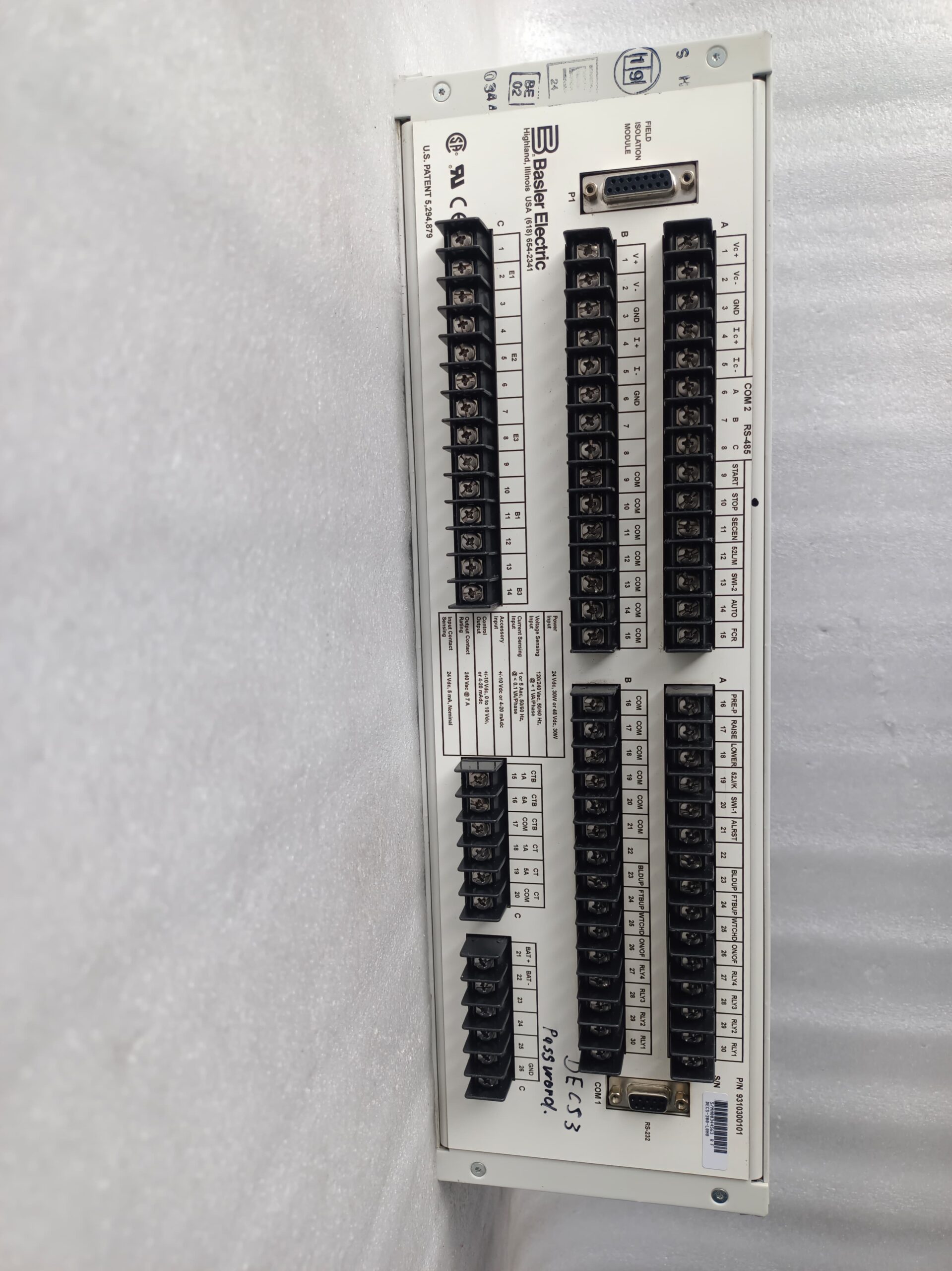 BASLER DECS-300 DECS-300-L0N0 Digital Excitation Control System | Automatic Generator Excitation Controller thumbnail 6