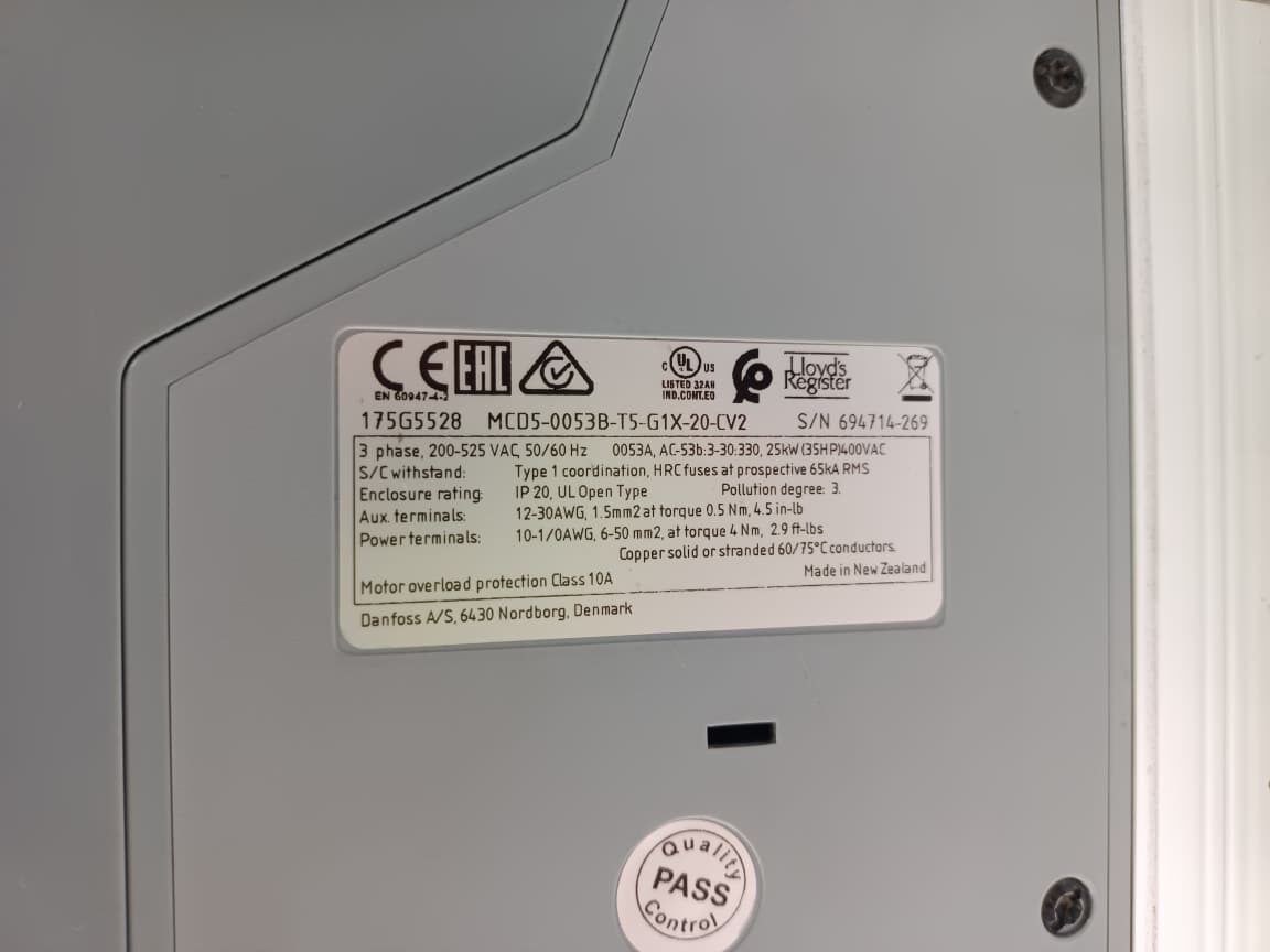 Danfoss VLT® Soft Starter MCD500 MCD5-0053B-T5-G1X-20-CV2 – 35HP Advanced Motor Soft Starter thumbnail 5