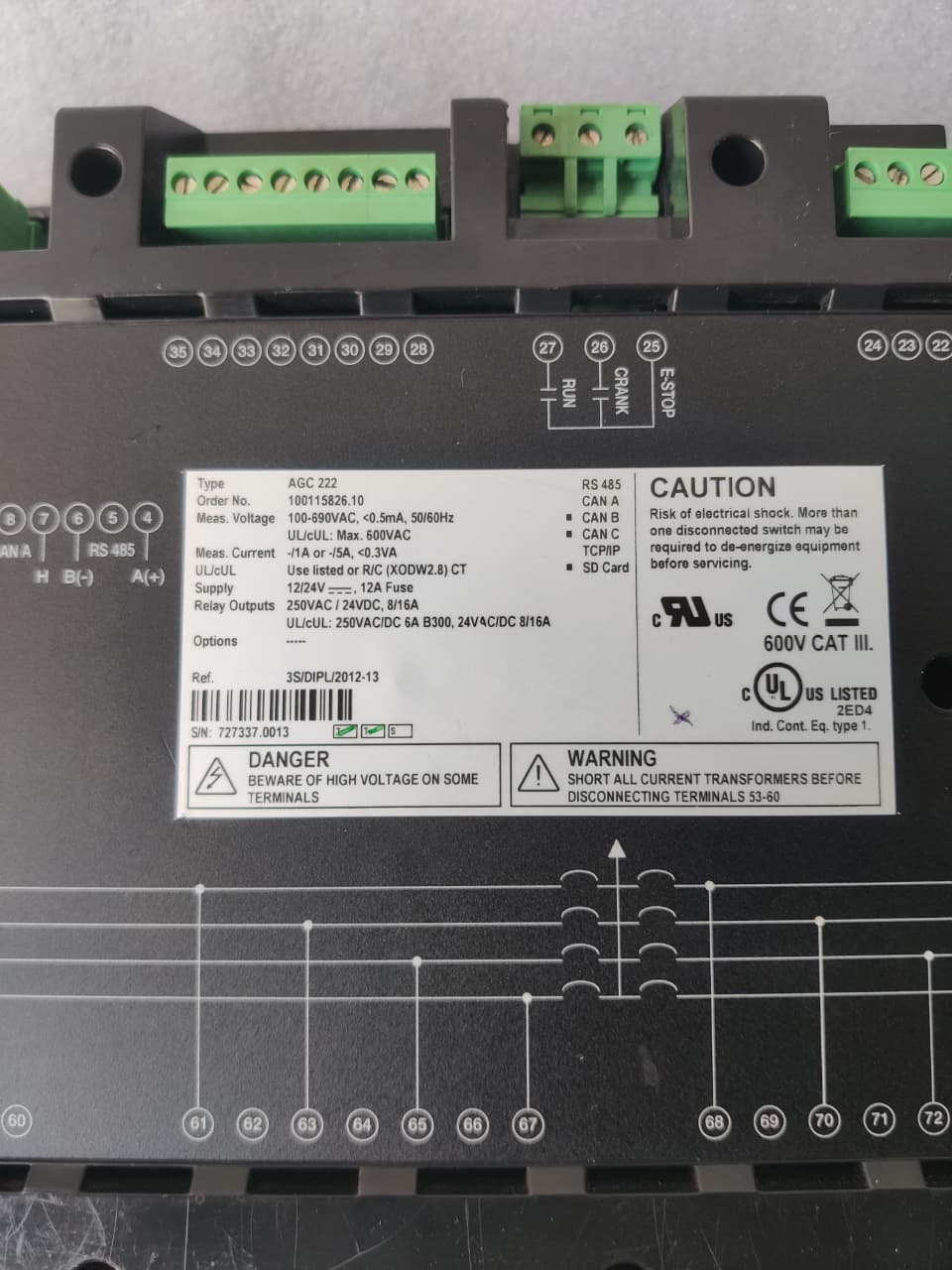DEIF AGC200 AGC222 Genset Controller | Automatic Generator Control And Power Management Module thumbnail 3