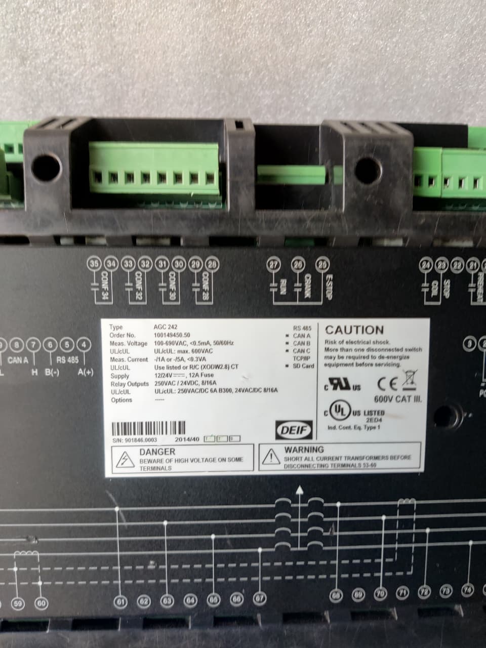 DEIF AGC200 AGC242 Genset Controller | Automatic Generator Control And Engine Management Module thumbnail 3