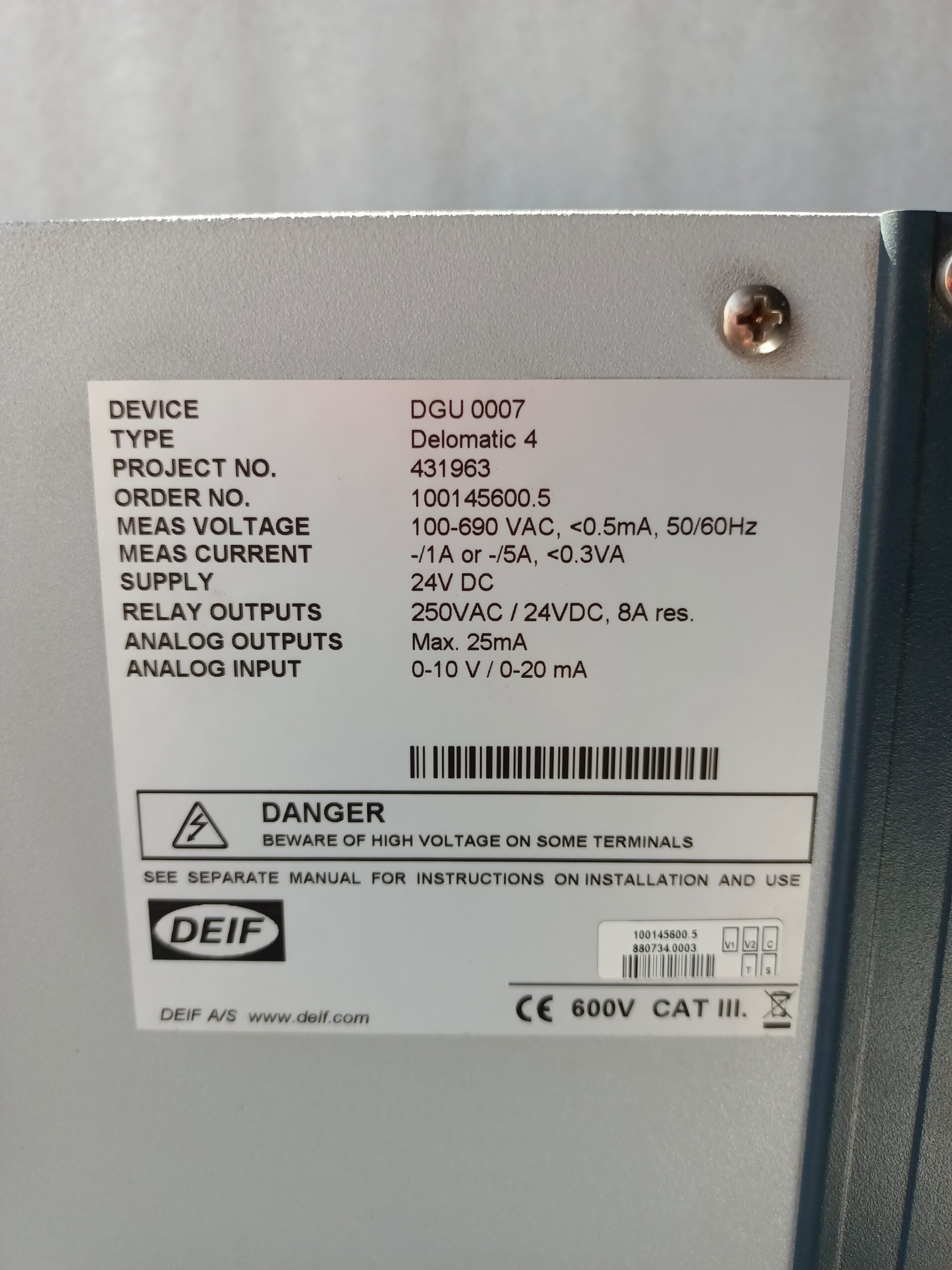 DEIF DELOMATIC4 DEIF DGU0007 DEIF PCM4.1 DEIF IOM4.1 DEIF SCM4.1 DEIF DELOMATIC4 FULL UNIT thumbnail 14