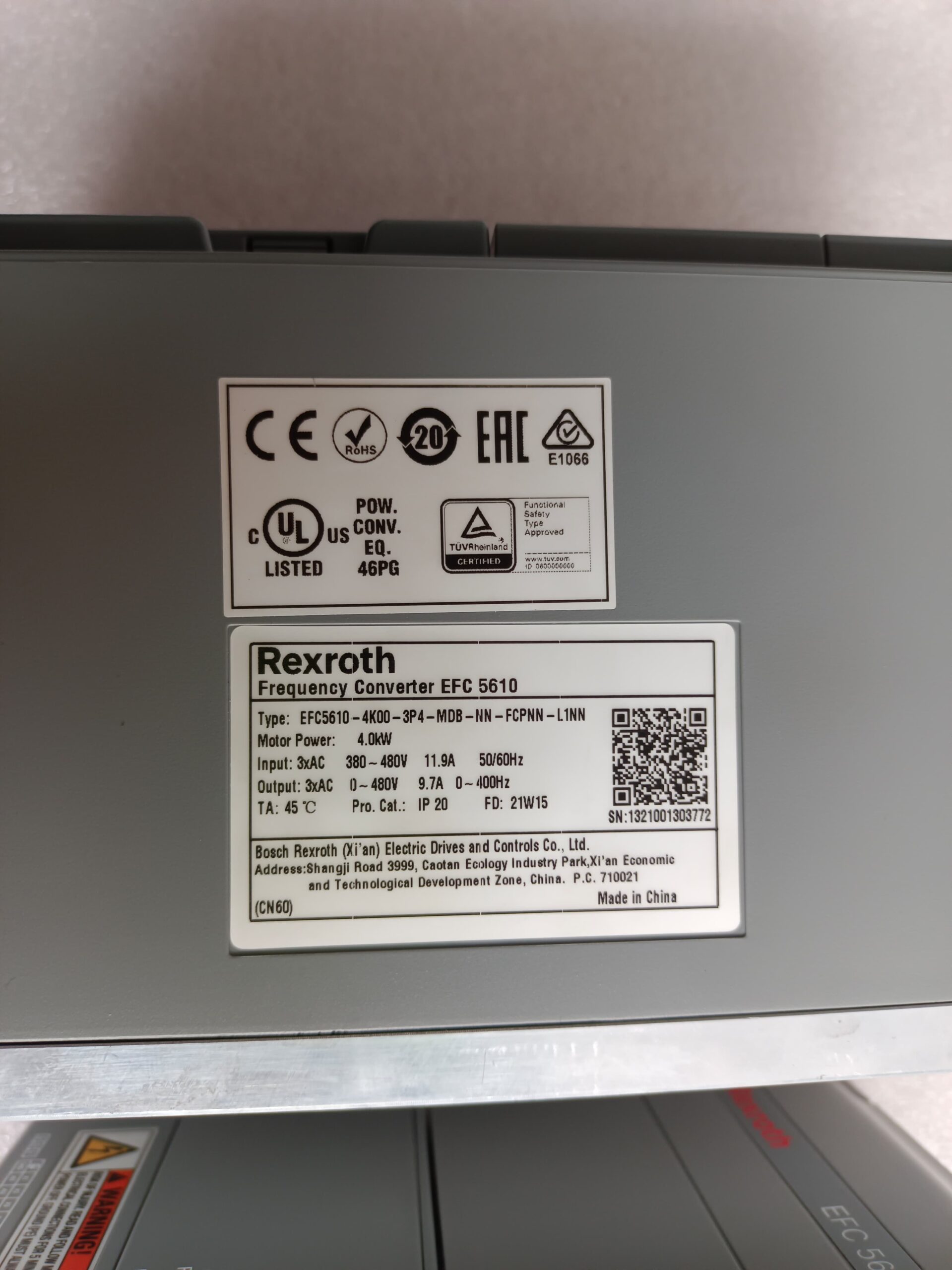 Bosch Rexroth EFC5610-4K00-3P4-MDB-NN-FCPNN-L1NN (R912007947) 5HP (4kW) AC Drive | Three Phase Variable Frequency Drive (VFD) thumbnail 5