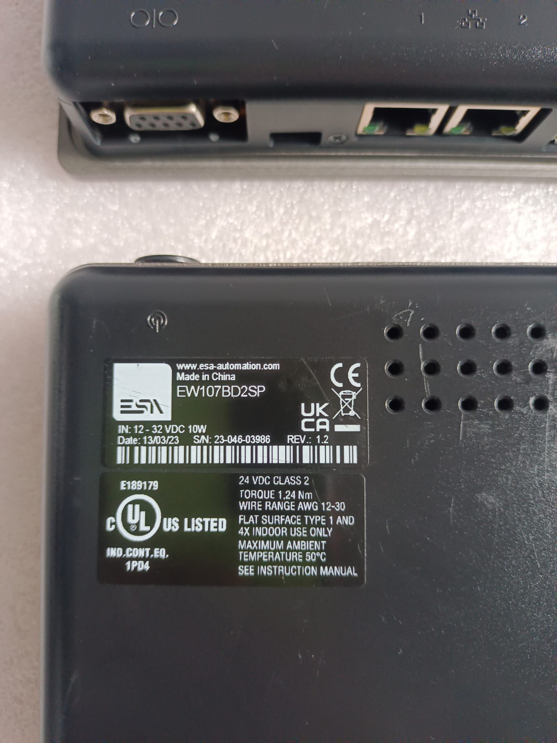 ESA EW107BD2SP Industrial HMI Touchscreen Operator Panel thumbnail 5