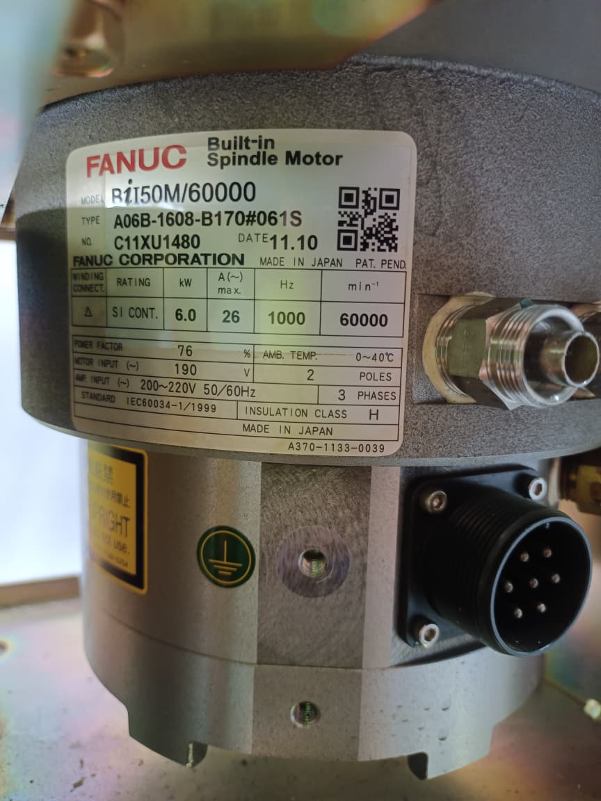 FANUC BiI50M/60000 Built-In Spindle Motor with Turbo Blower A06B-1608-B170#061S And A04B-0800-C025 – High-Speed CNC Spindle Motor thumbnail 5