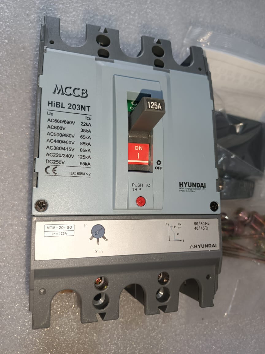 Hyundai HIBL203NT-E MCCB 3 Pole 125A Molded Case Circuit Breaker (MCCB) – Thermal Magnetic Protection thumbnail 6