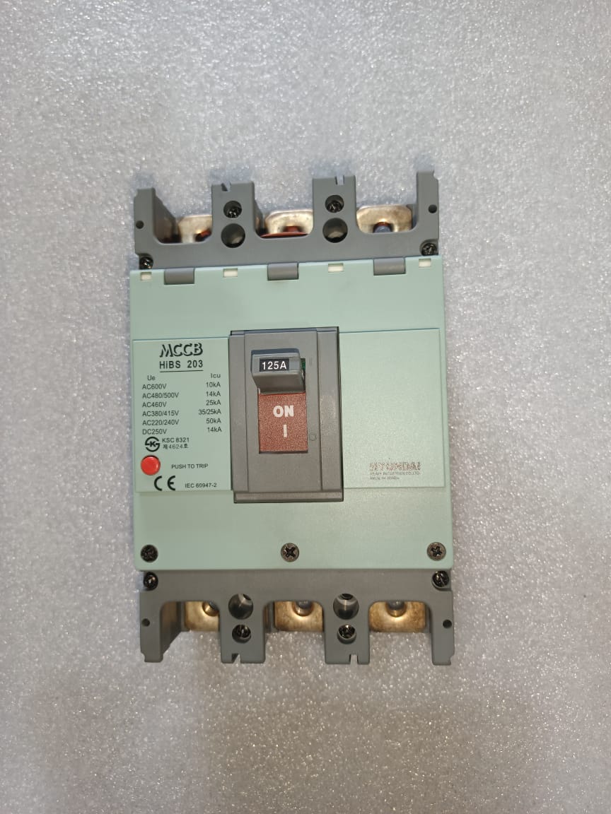 Hyundai HIBS203 MCCB 3P 125A – 3 Pole 125 Amp Molded Case Circuit Breaker for Industrial Protection thumbnail 4