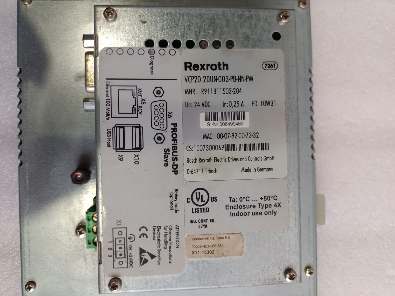 Rexroth IndraControl VCP20 VCP20.2DUN-003-PB-NN-PW Industrial HMI Operator Panel thumbnail 6
