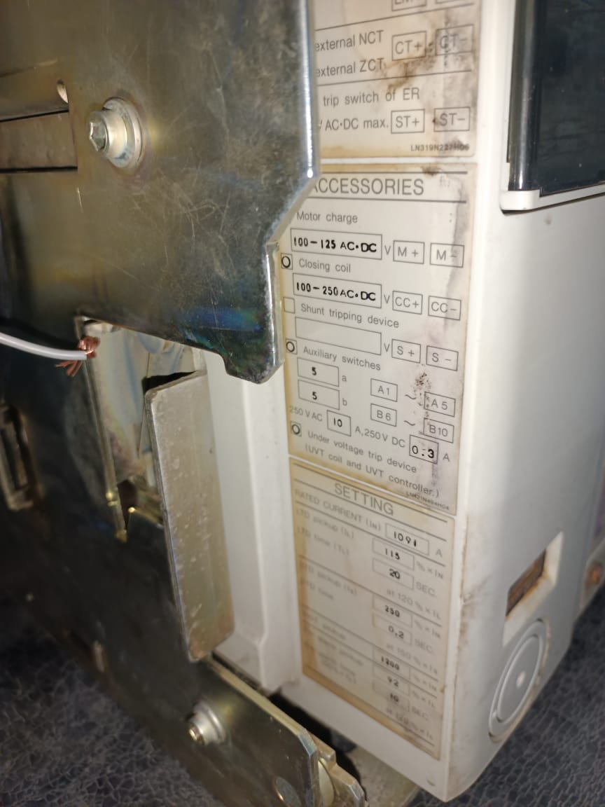 Mitsubishi AE1250-SS Air Circuit Breaker 1250A ACB 3 Pole Heavy Duty Industrial Power Protection Switchgear thumbnail 12