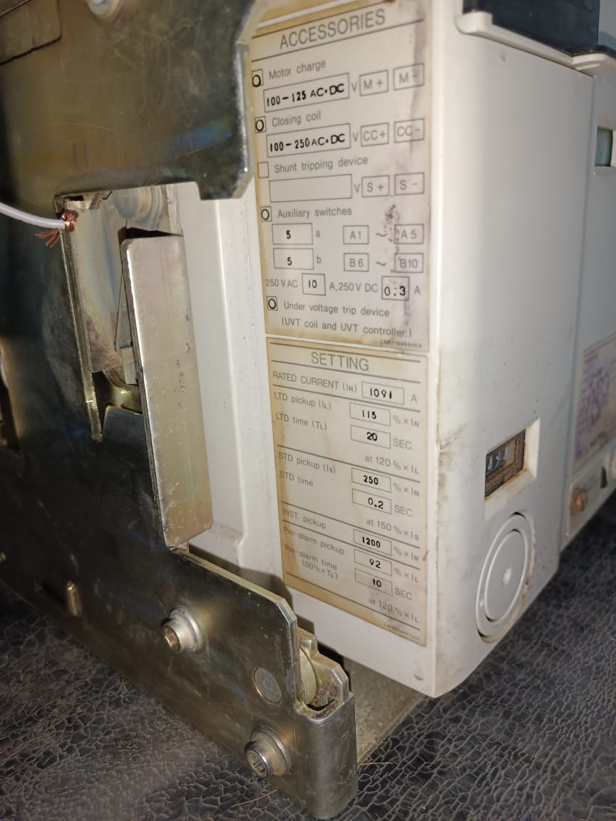 Mitsubishi AE1250-SS Air Circuit Breaker 1250A ACB 3 Pole Heavy Duty Industrial Power Protection Switchgear thumbnail 14