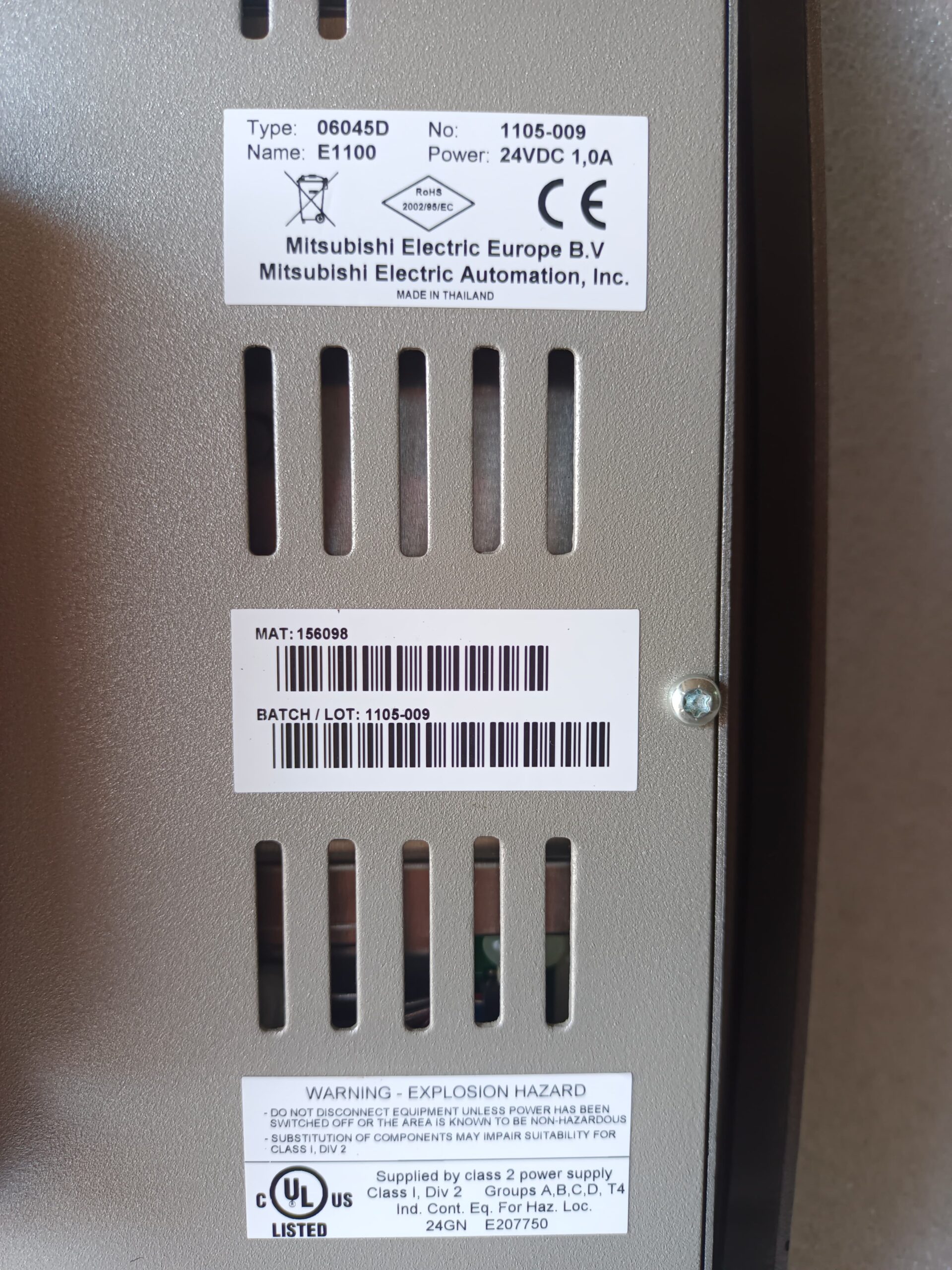 Mitsubishi E1100 HMI Operator Panel 06045D Touchscreen Industrial Interface thumbnail 9