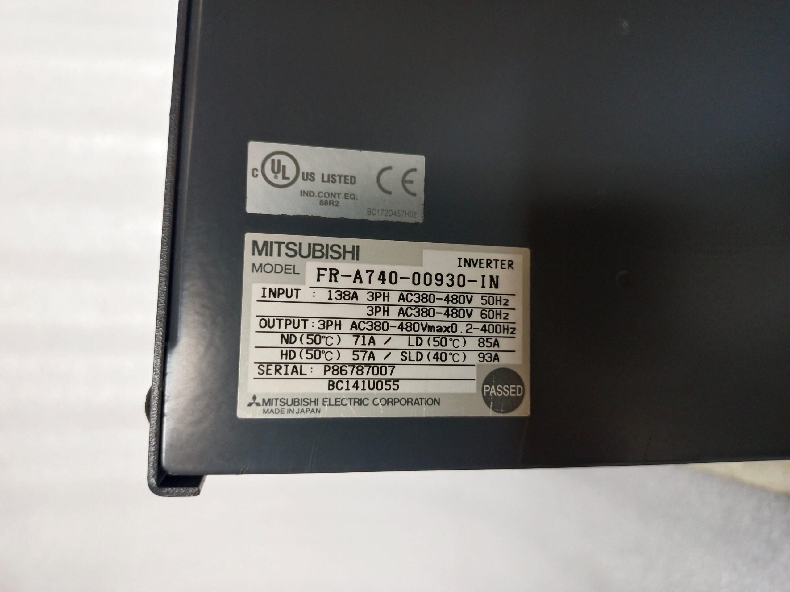 MITSUBISHI A700 FR-A740-00930-IN 50HP AC Drive – High Performance Variable Frequency Drive (VFD) for Industrial Motor Control thumbnail 7