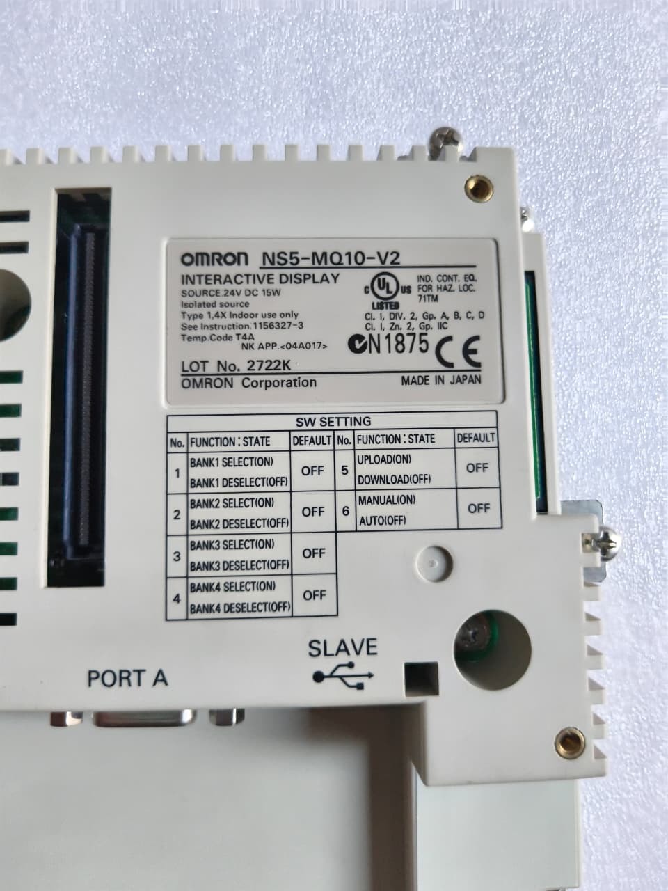 Omron Corporation NS5-MQ10-V2 Interactive Display HMI | 5.7 Industrial Touchscreen Operator Panel thumbnail 4