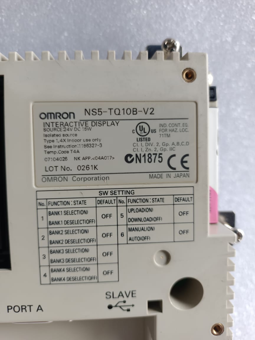Omron Corporation NS5-TQ10B-V2 Interactive Display HMI | 5.7 TFT Industrial Touchscreen Operator Panel thumbnail 4
