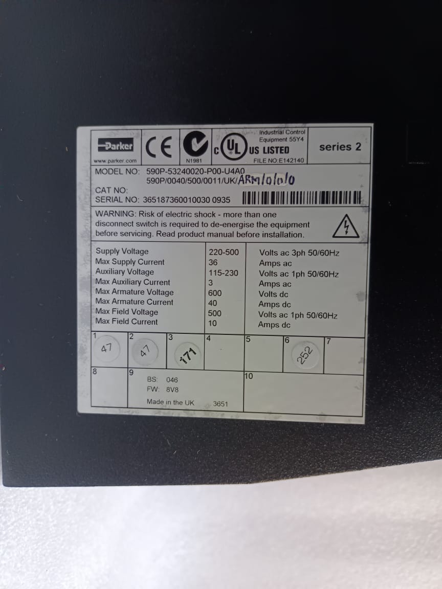 Parker 590P-53240020-P00-U4A0 DC Drive | Parker 590P Series Industrial DC Motor Controller Converter Drive thumbnail 10