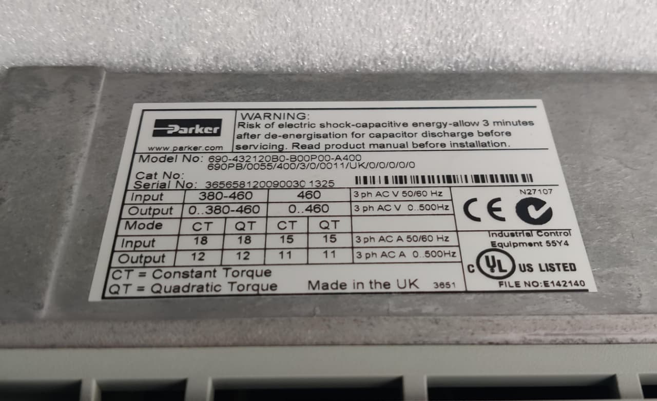 PARKER 690-432120B0-B00P00-A430 AC Drive – Parker 690 Series Industrial Variable Frequency Drive (VFD) for Precision Motor Control thumbnail 3