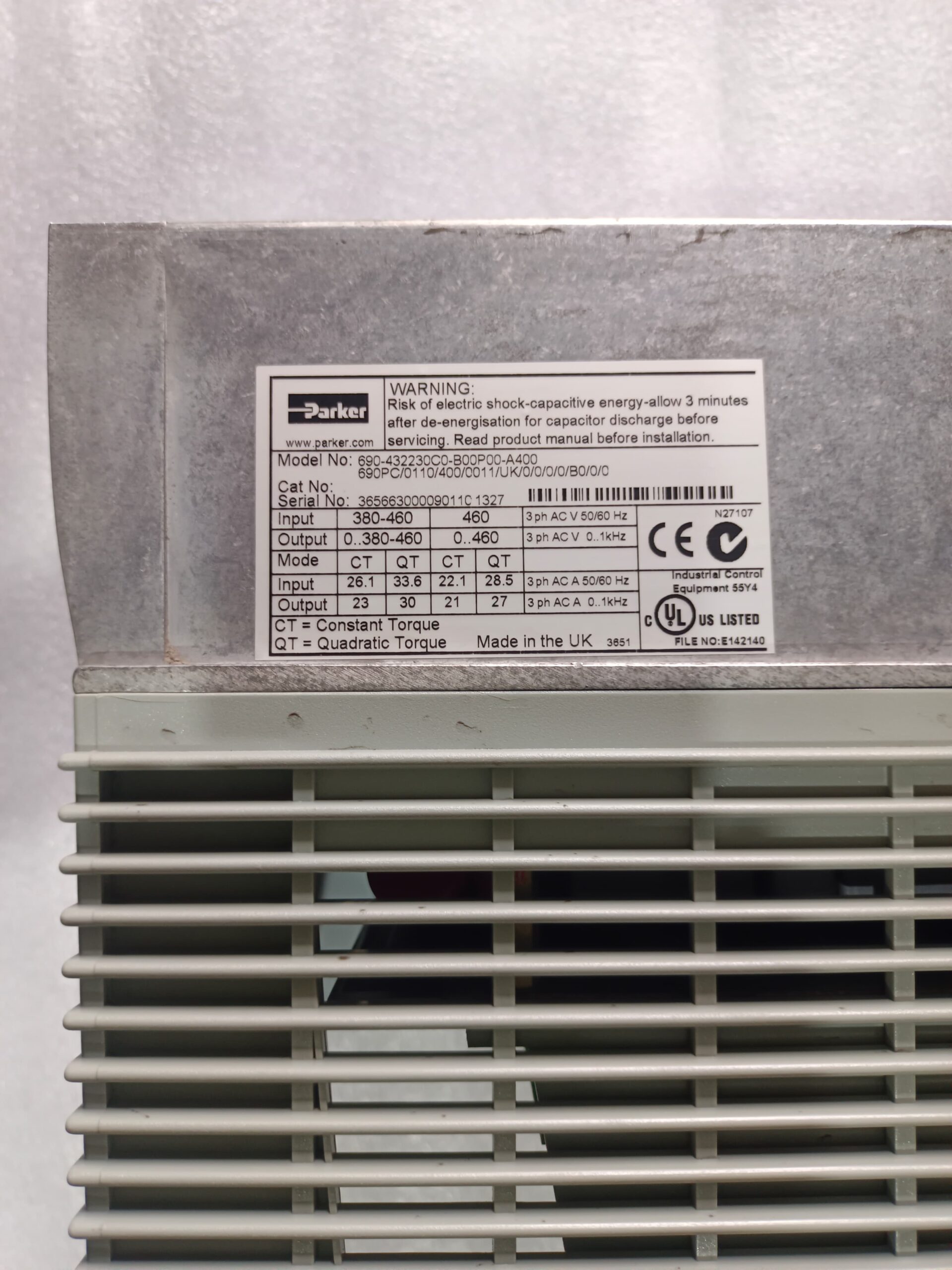 Parker 690-432230C0-B00P00-A400 | 690PC/0110/400/0011/UK/0/0/0/0/B0/0/0 AC Drive | Parker 690P Variable Frequency Drive (VFD) thumbnail 8