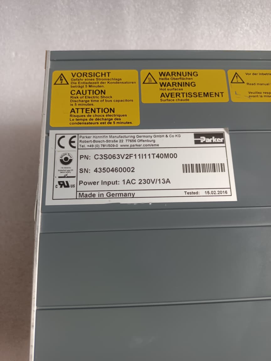 Parker C3S063V2F11I11T40M00 Servo Drive | High-Performance Industrial Motion Control Drive thumbnail 5