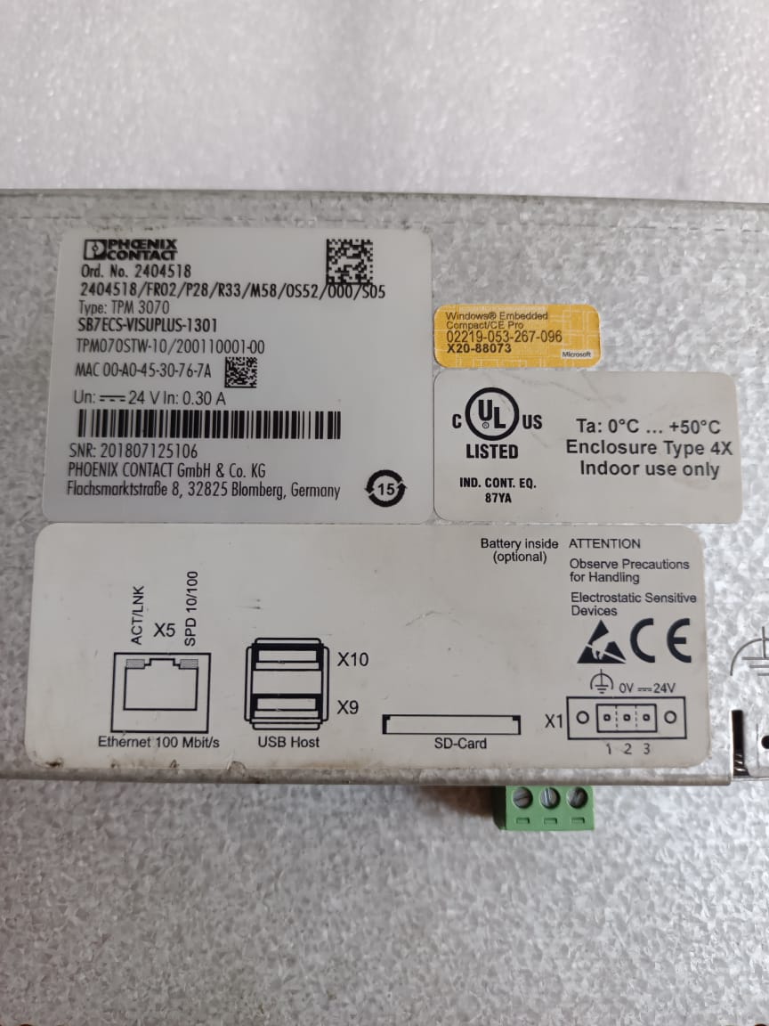 Phoenix Contact TPM 3070 HMI Panel 2404518 | 7 Industrial Touchscreen Operator Interface thumbnail 9