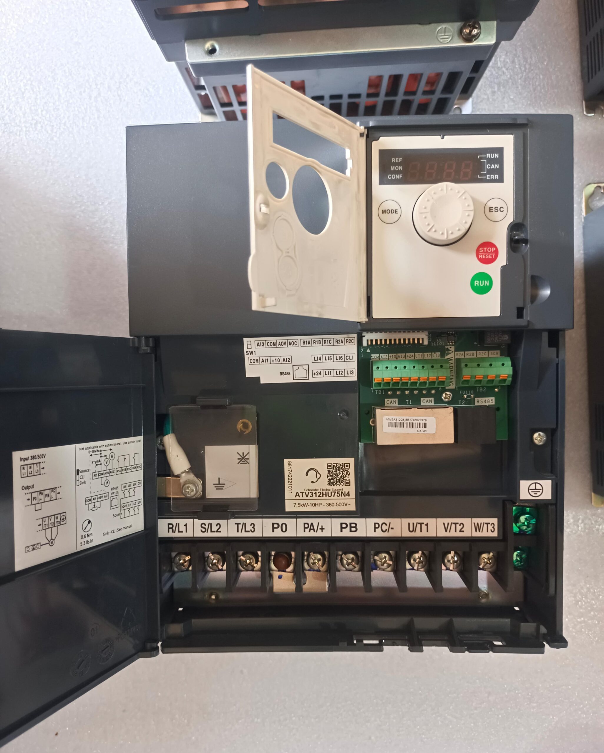 Schneider Altivar ATV312HU75N4 10HP AC Drive | 7.5kW Variable Frequency Drive (VFD) | 380-500V Three Phase Motor Speed Controller thumbnail 14