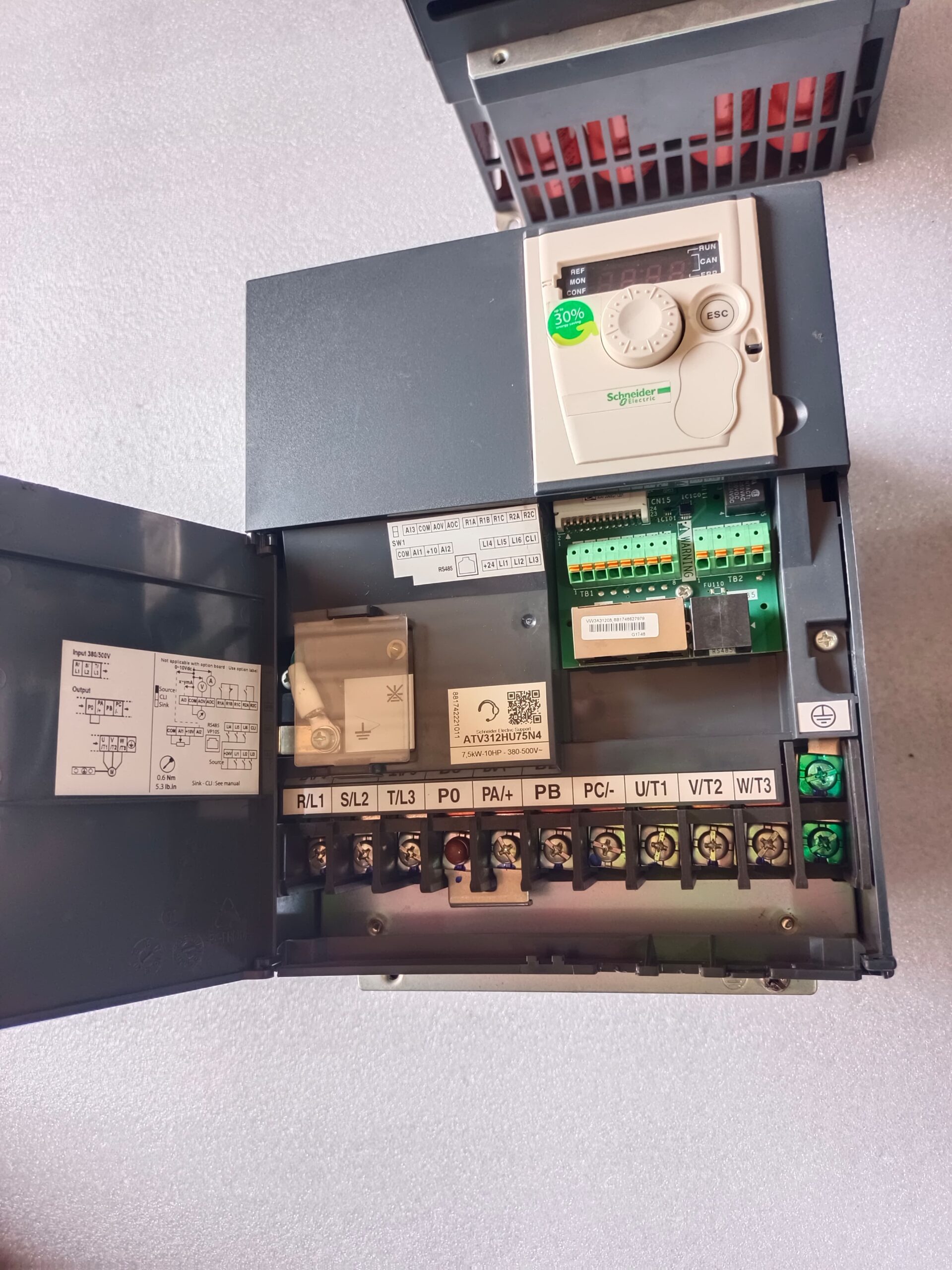 Schneider Altivar ATV312HU75N4 10HP AC Drive | 7.5kW Variable Frequency Drive (VFD) | 380-500V Three Phase Motor Speed Controller thumbnail 8