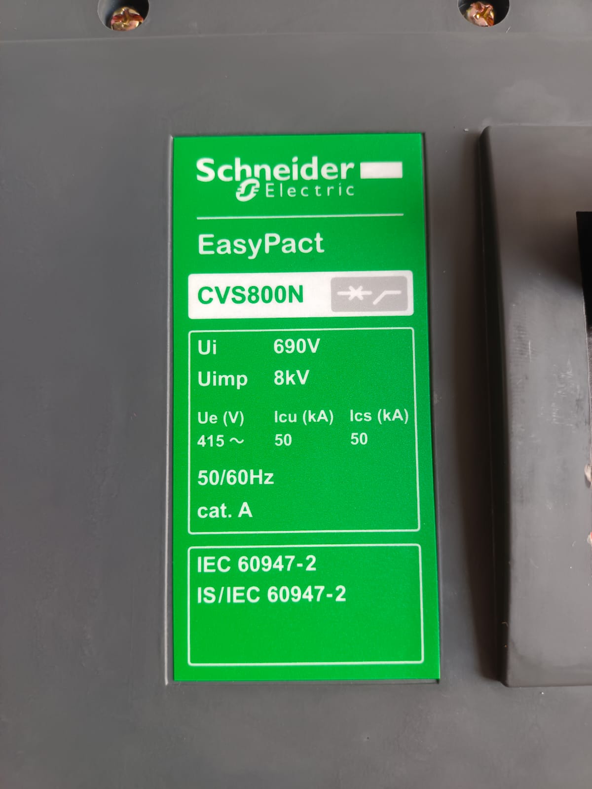 Schneider Electric LV580301 800A 4 Pole MCCB – Heavy Duty Molded Case Circuit Breaker for Industrial Power Distribution thumbnail 8