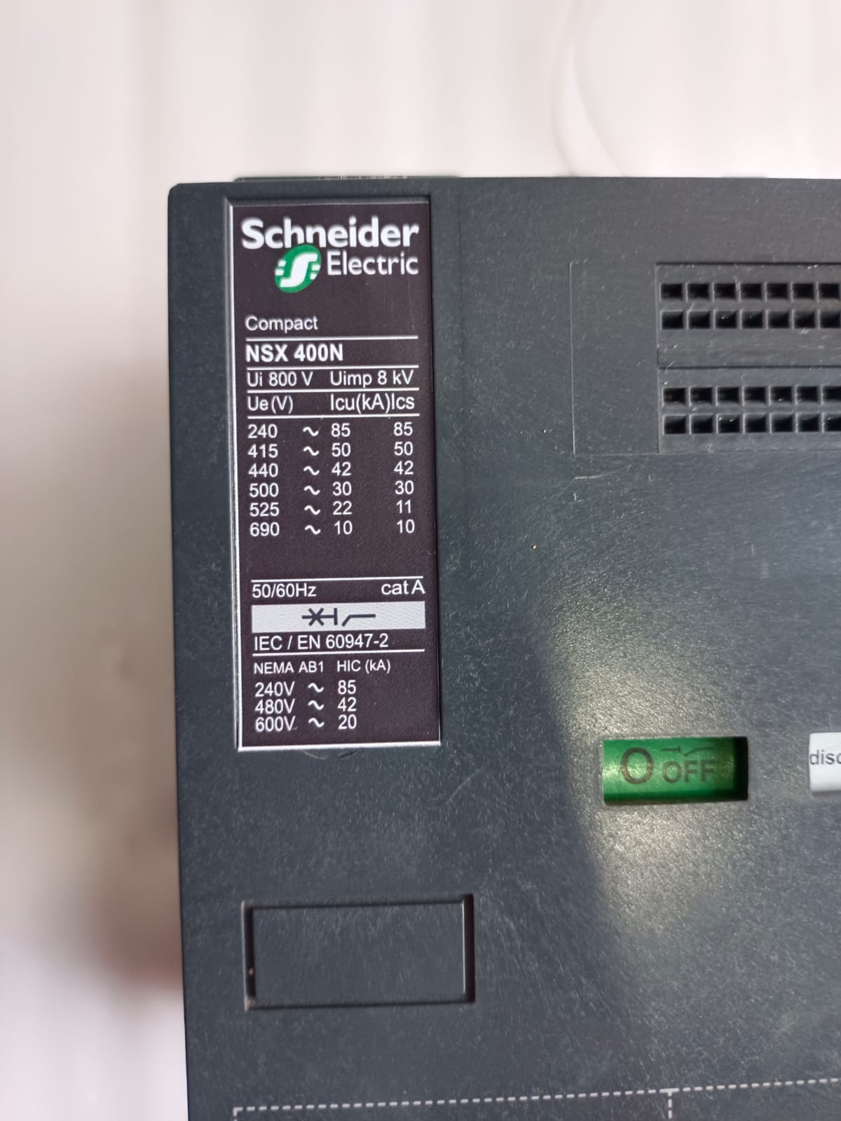 Schneider Electric NSX400N MCCB 400A 3/4 Pole Compact NSX Molded Case Circuit Breaker Thermal Magnetic thumbnail 7