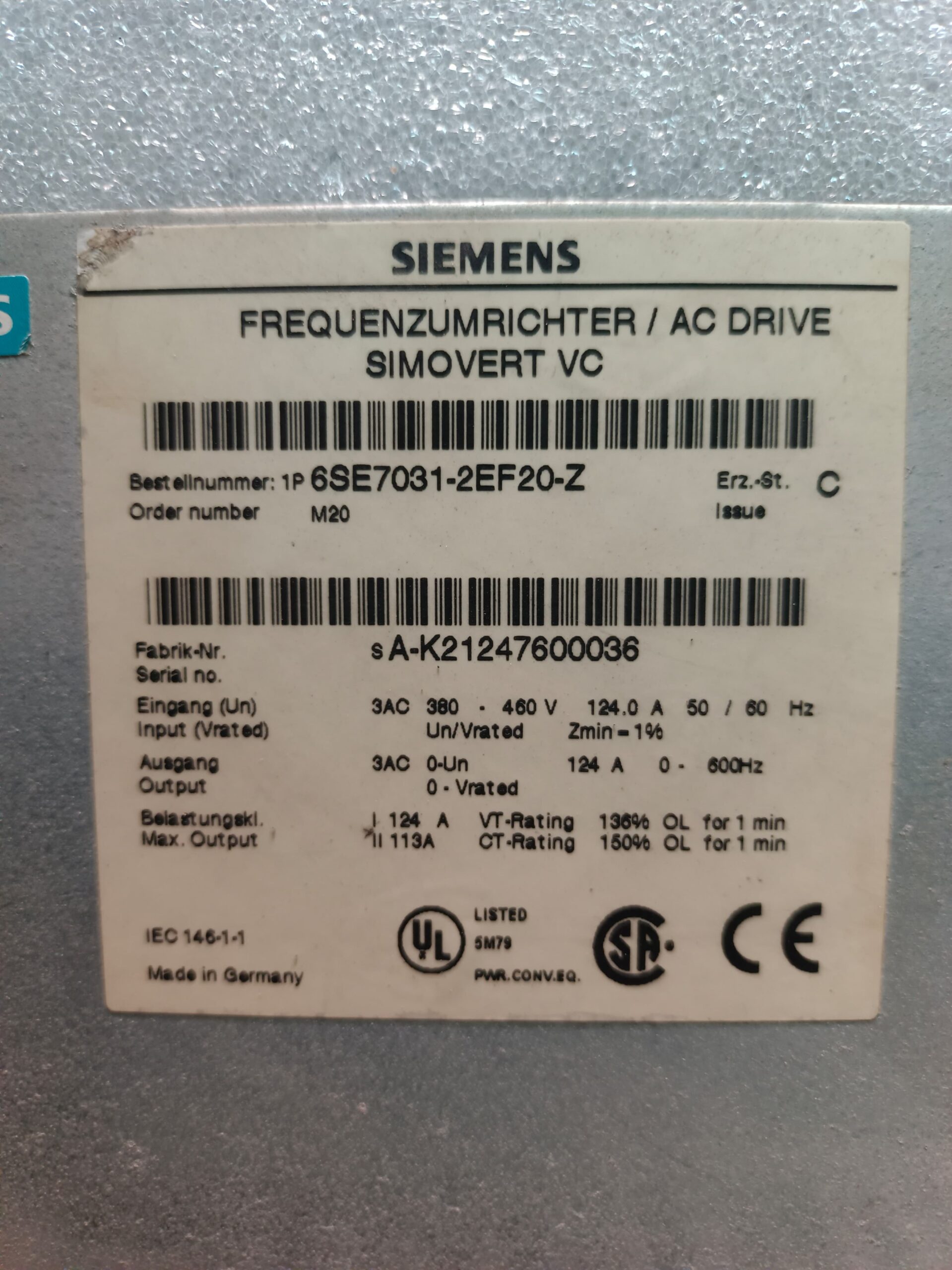 SIEMENS 6SE7031-2EF20-Z Drive Module – SIMOVERT MASTERDRIVES Industrial AC Drive Module for High-Performance Motor Control thumbnail 12