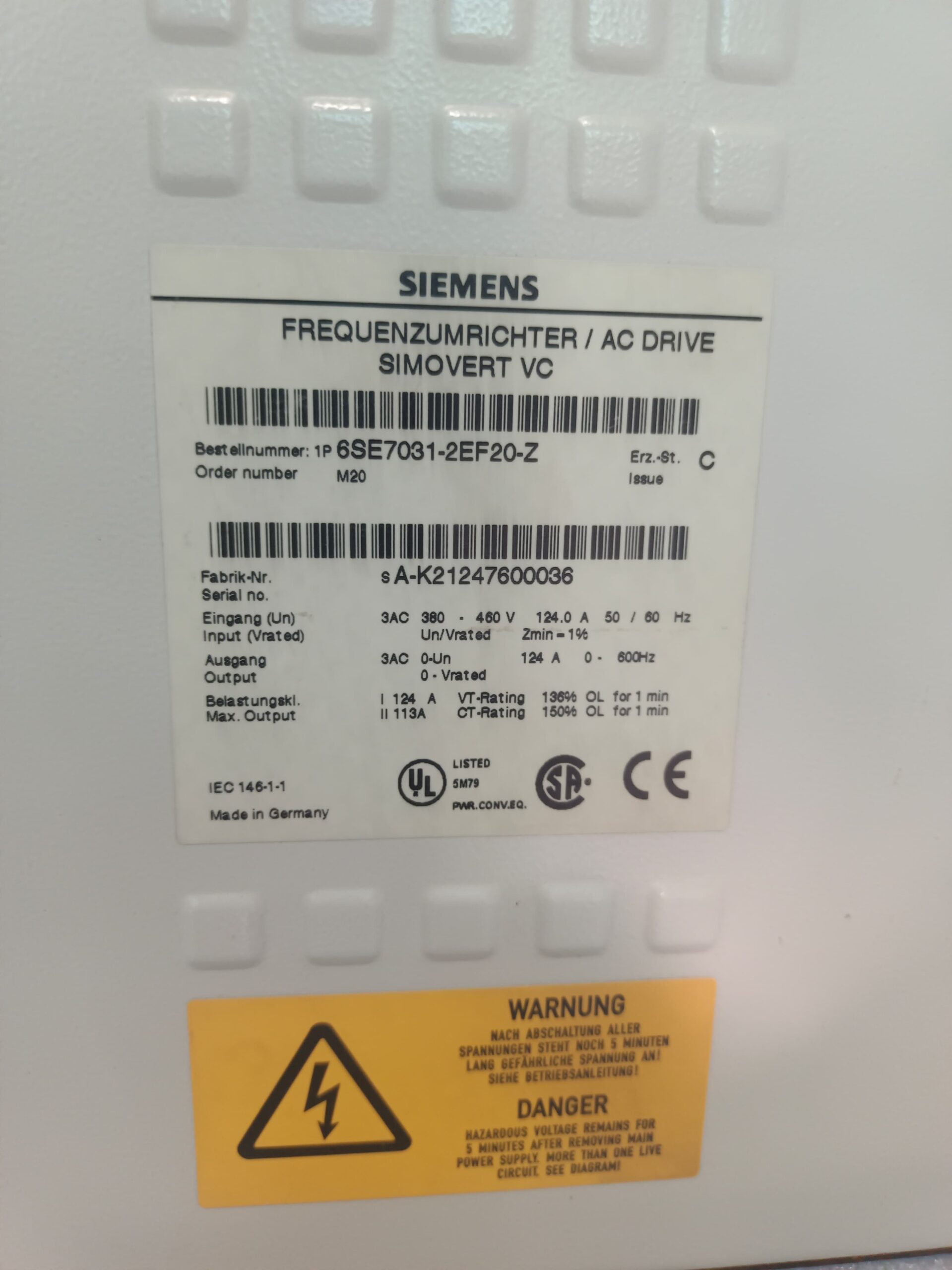 SIEMENS 6SE7031-2EF20-Z Drive Module – SIMOVERT MASTERDRIVES Industrial AC Drive Module for High-Performance Motor Control thumbnail 3