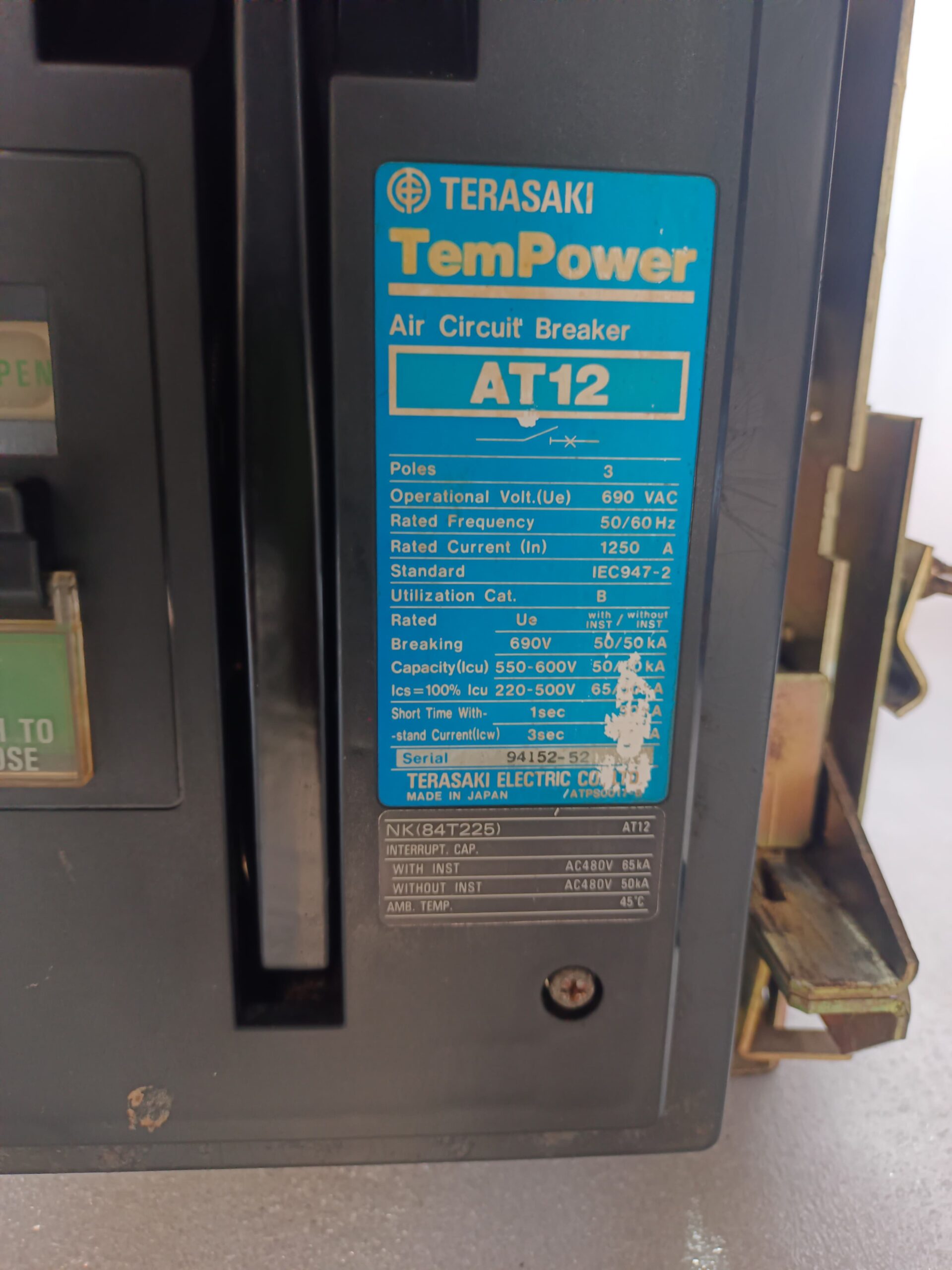 Terasaki Electric AT12 TemPower Air Circuit Breaker (ACB) – High Performance Power Protection Solution thumbnail 2
