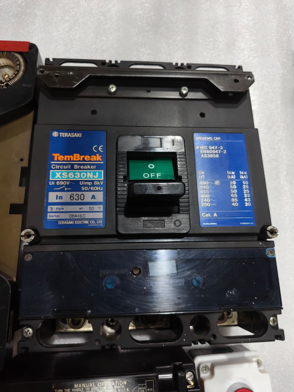 Terasaki Electric Co., Ltd. XS630NJ Circuit Breaker with XMD6 220V Motor Operator – Motorized MCCB Solution for Industrial Panels thumbnail 8