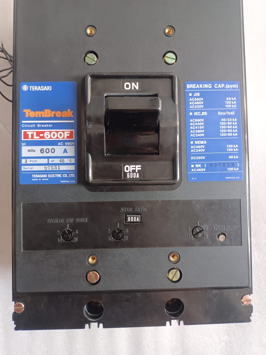 Terasaki TL-600F MCCB 600A 3/4 Pole Molded Case Circuit Breaker – Thermal Magnetic Protection for Industrial Panels thumbnail 8