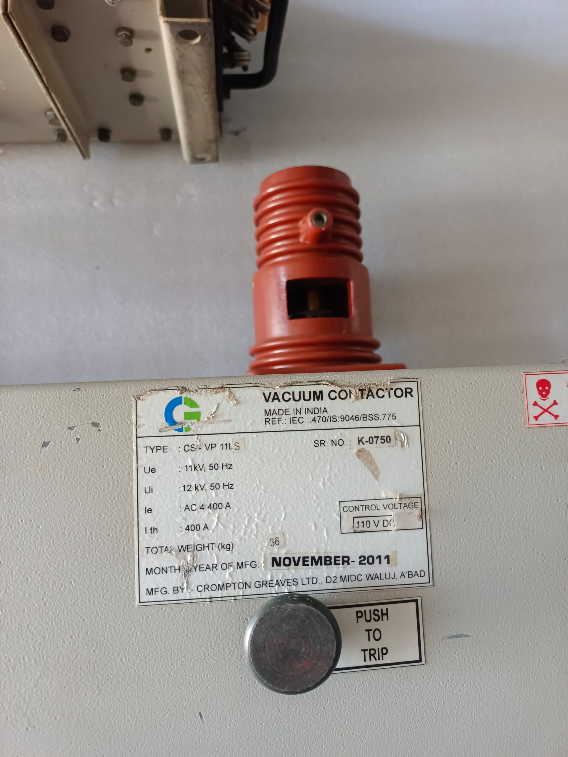 Crompton Greaves CS-VP 11LS Vacuum Contactor – 400A 12kV Medium Voltage Vacuum Switching Contactor thumbnail 5
