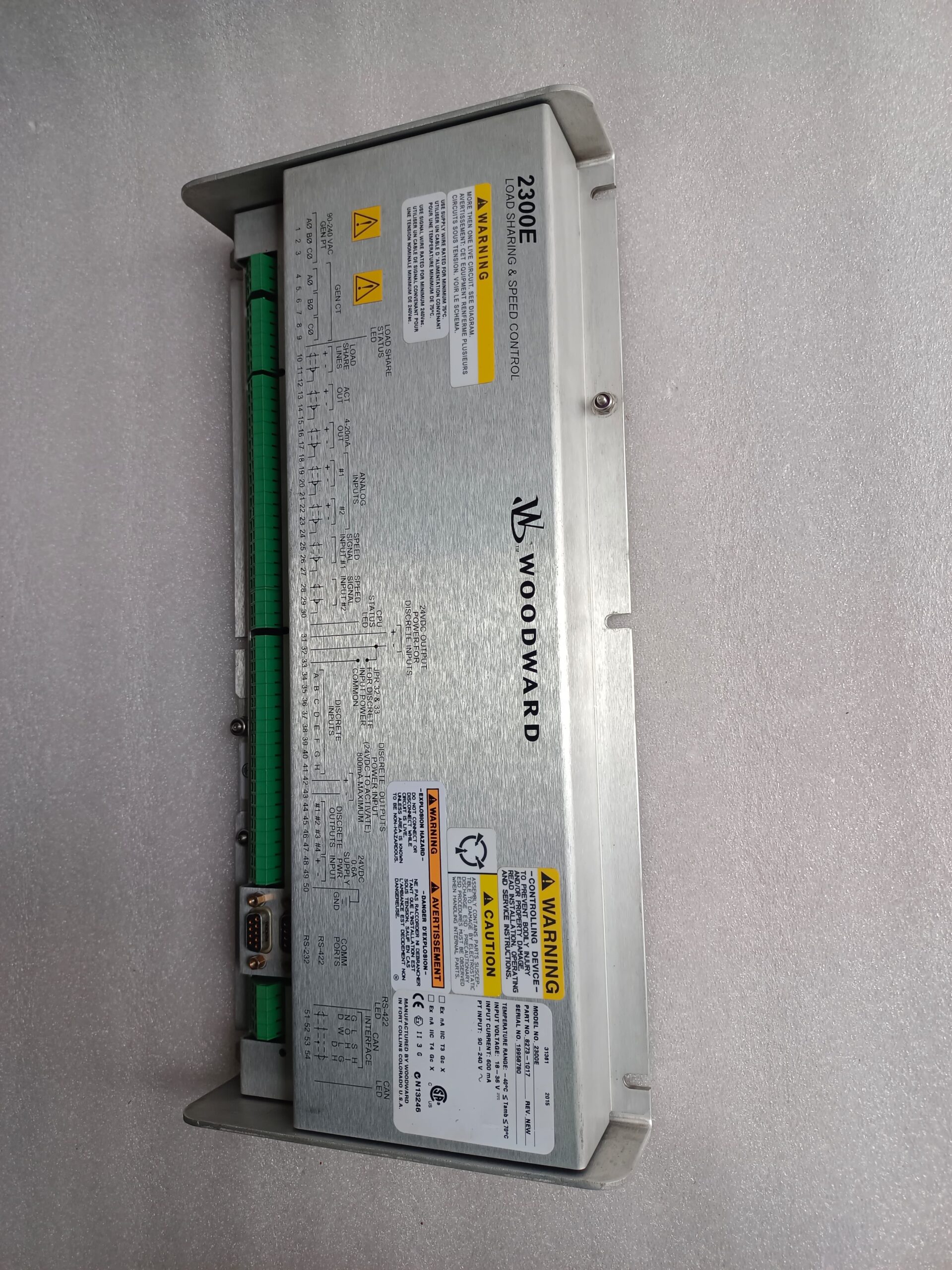 Woodward 2300E Load Sharing And Speed Control 8273-1017 Advanced Generator Governing And Engine Control System thumbnail 14