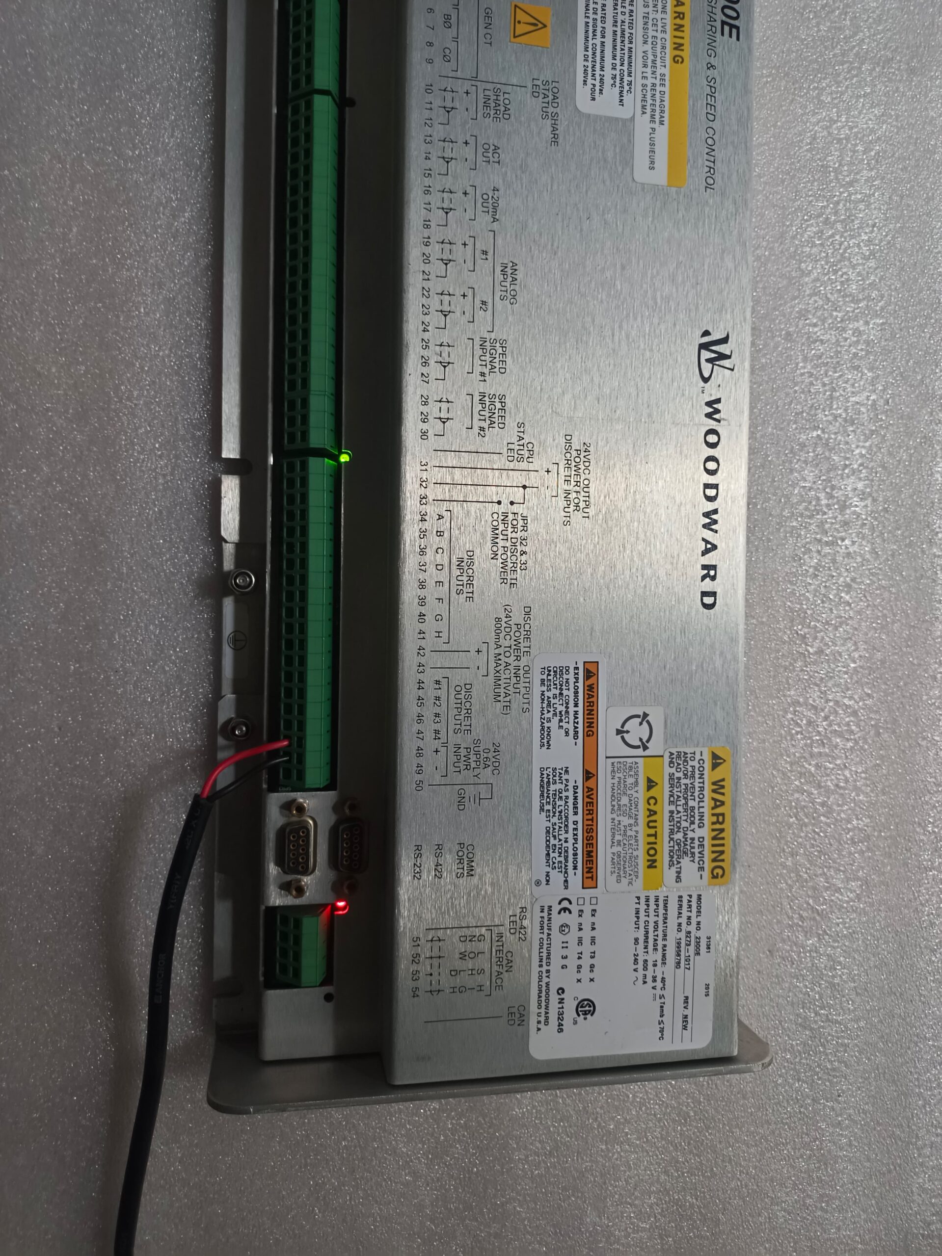 Woodward 2300E Load Sharing And Speed Control 8273-1017 Advanced Generator Governing And Engine Control System thumbnail 15