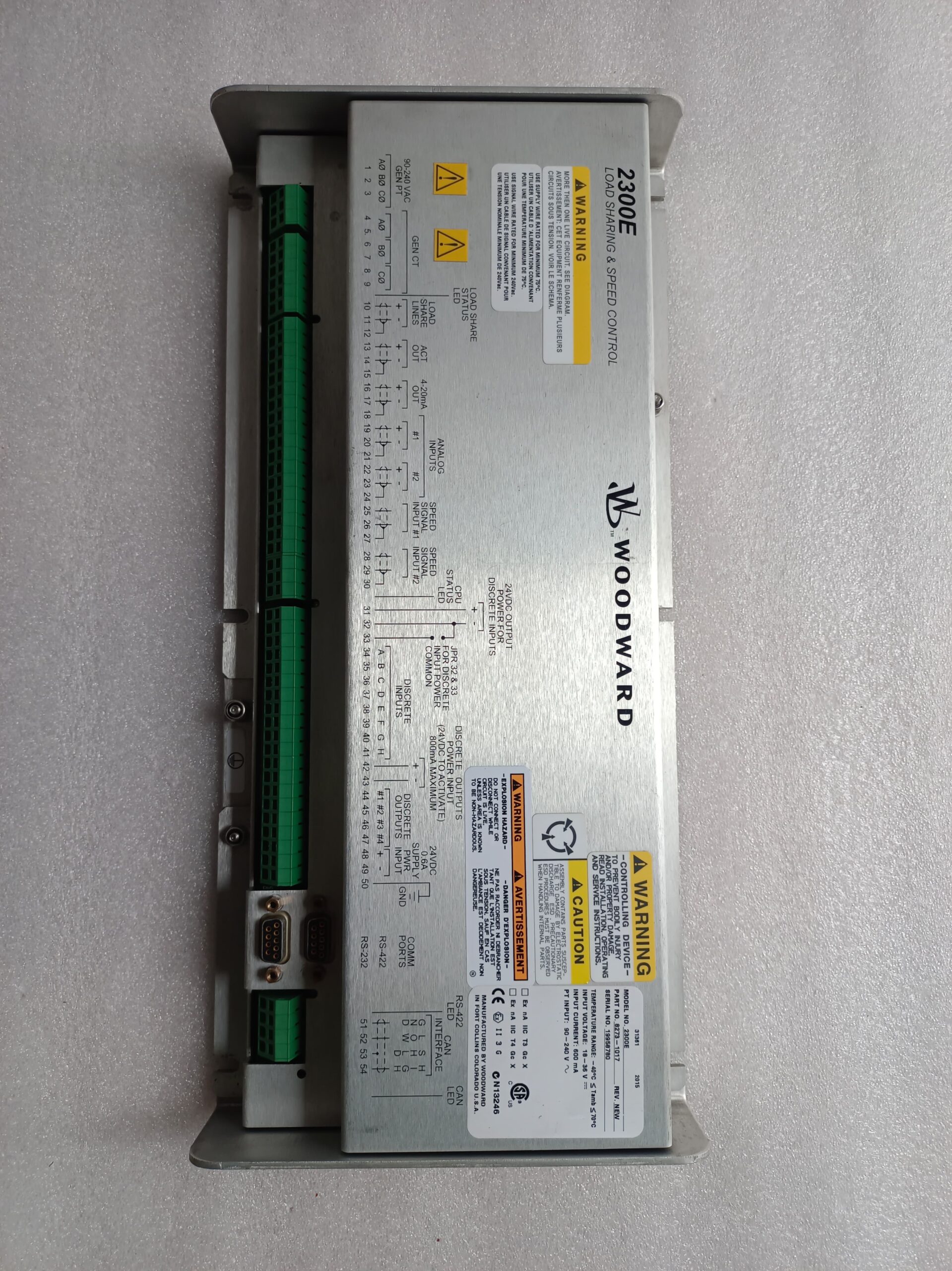 Woodward 2300E Load Sharing And Speed Control 8273-1017 Advanced Generator Governing And Engine Control System thumbnail 8