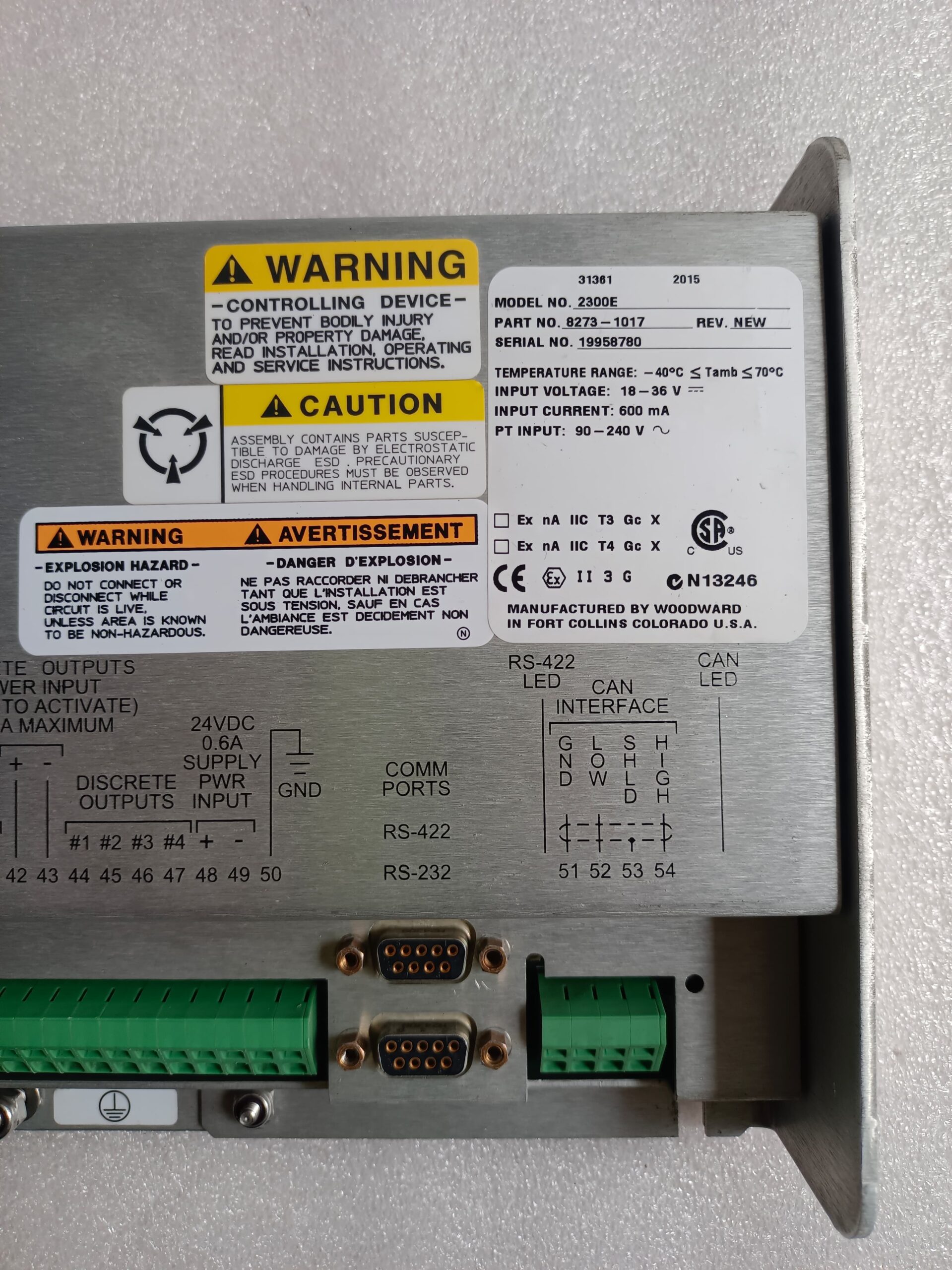Woodward 2300E Load Sharing And Speed Control 8273-1017 Advanced Generator Governing And Engine Control System thumbnail 10