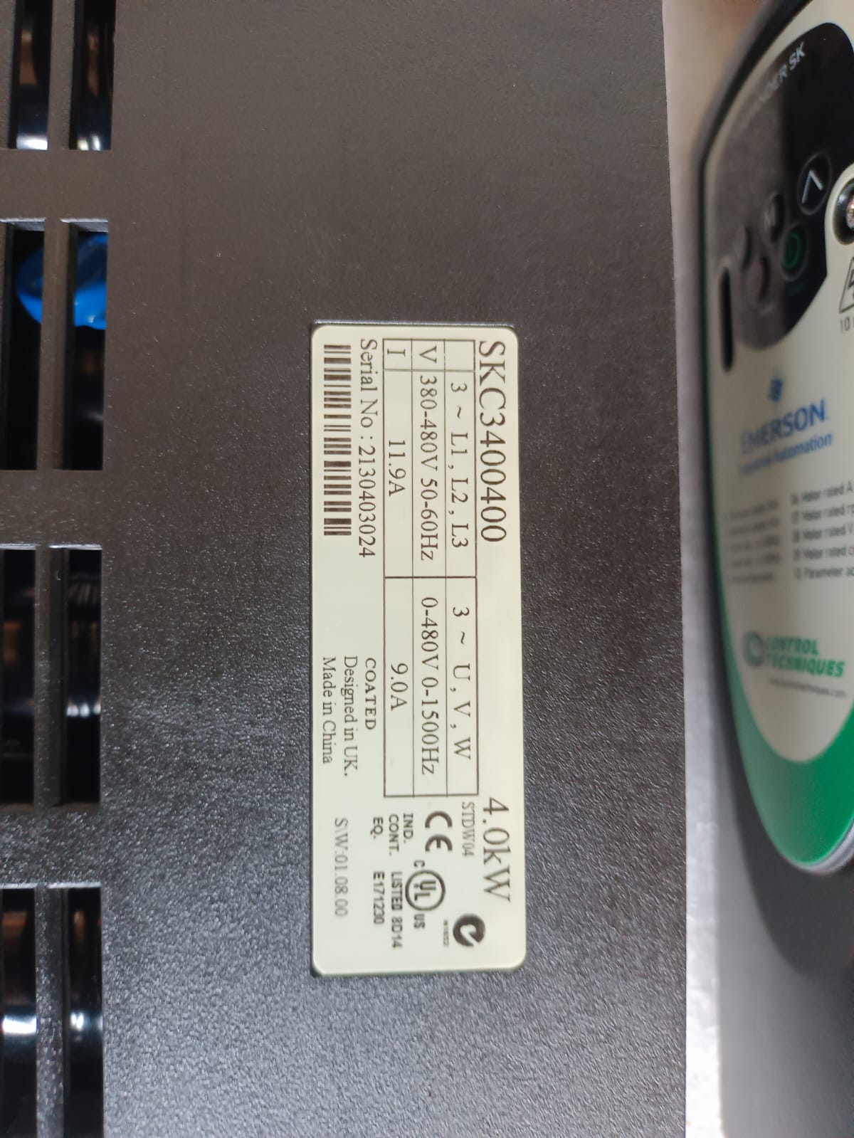 EMERSON SKC3400400 5HP AC Drive – Industrial Variable Frequency Drive (VFD) for Precision Motor Speed Control thumbnail 3
