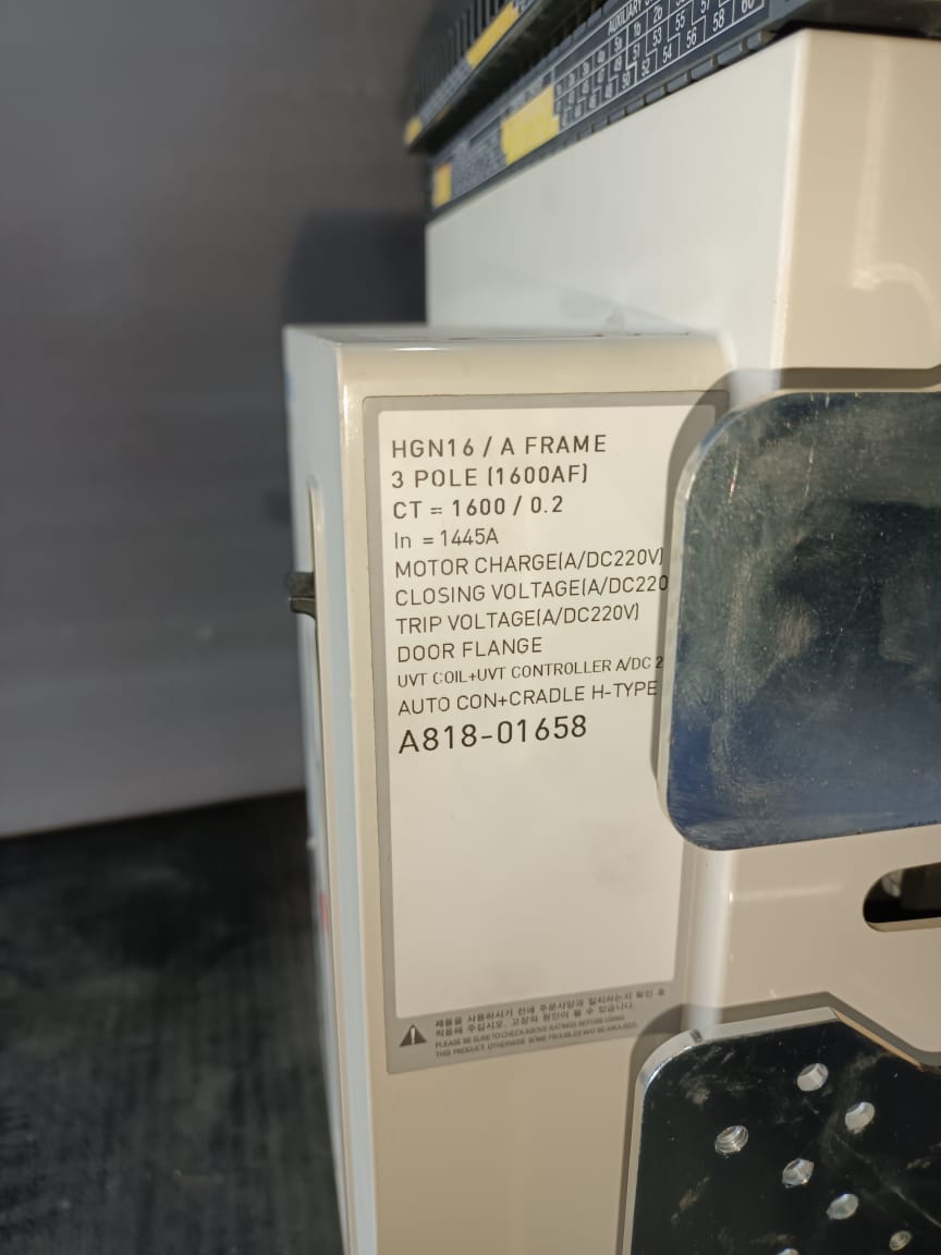 Hyundai HGN16A3B M2C2S258L Air Circuit Breaker 1600A, Drawout Type, 3 Pole, Electronic Trip Unit – HGN Series ACB thumbnail 8