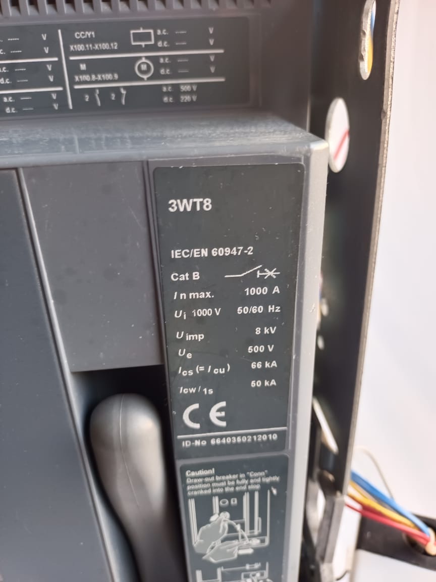 Siemens 3WT8 1000A 3-Pole Air Circuit Breaker (ACB) – Model 3WT8101-6AA03-5AB2 | High Performance Power Protection Solution thumbnail 4